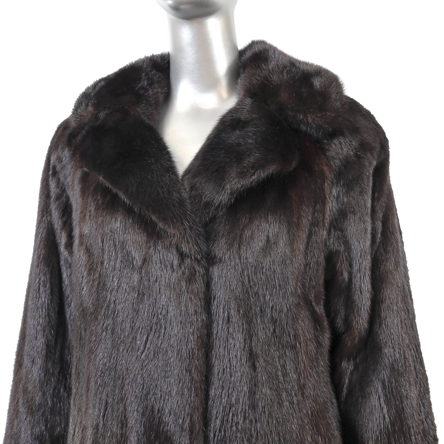 Black Mink 3/4 Jacket Reversible to Taffeta- Size L