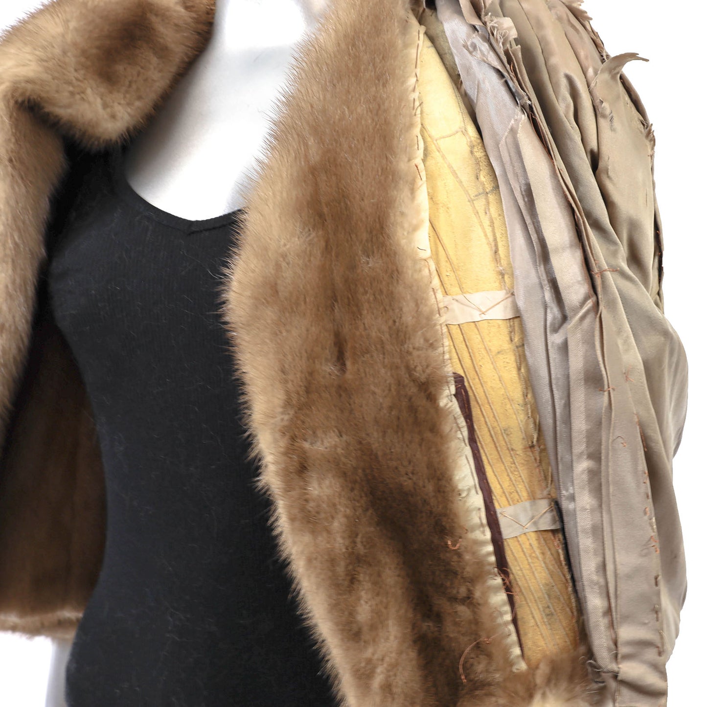 Light Brown Mink Bolero Jacket- Size S