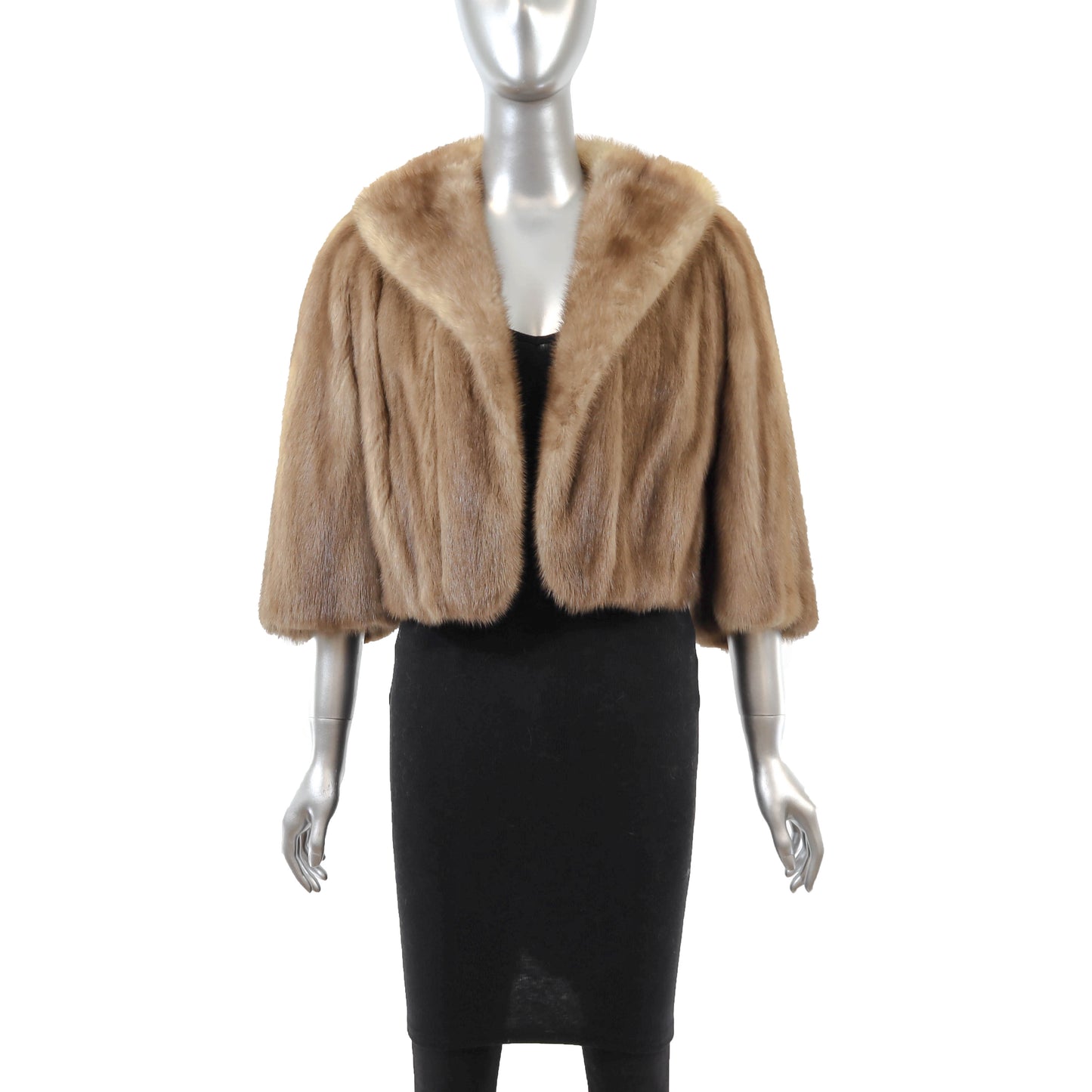 Light Brown Mink Bolero Jacket- Size S