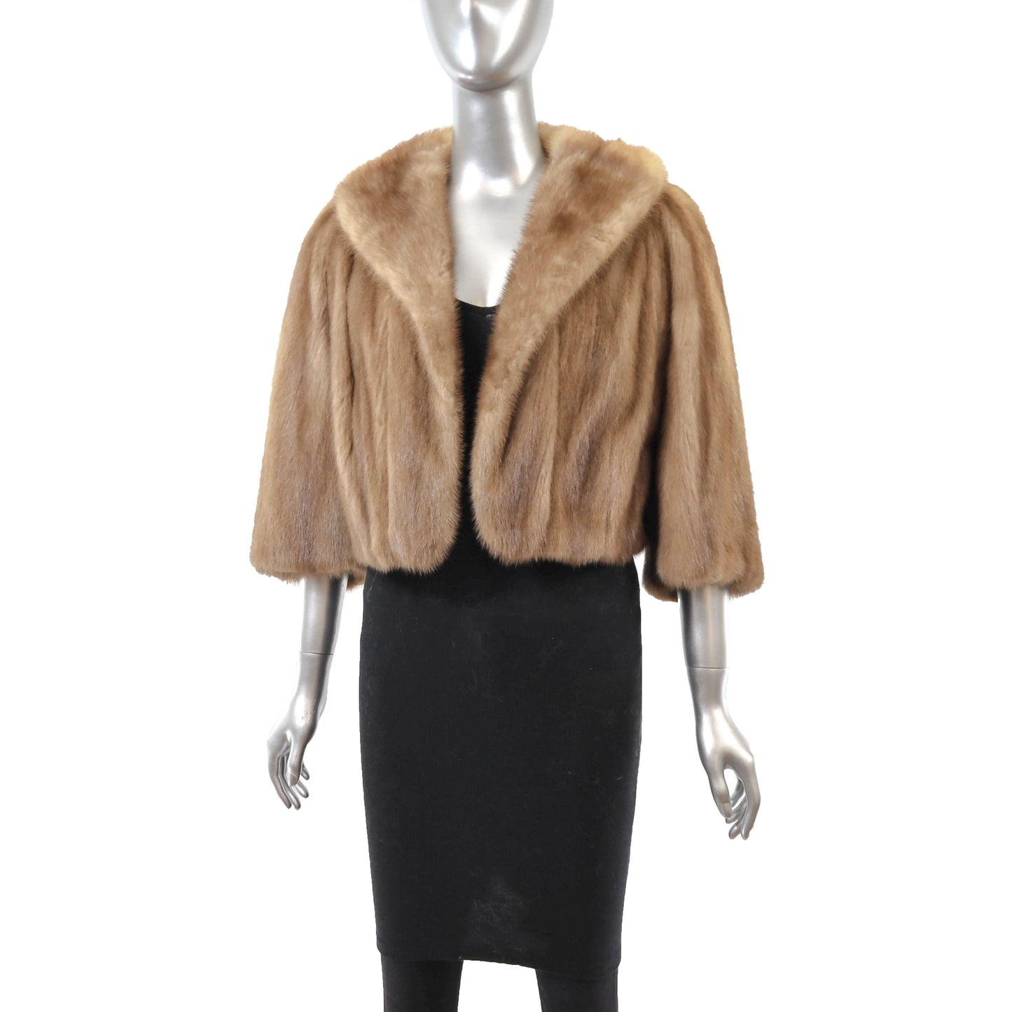 Light Brown Mink Bolero Jacket- Size S