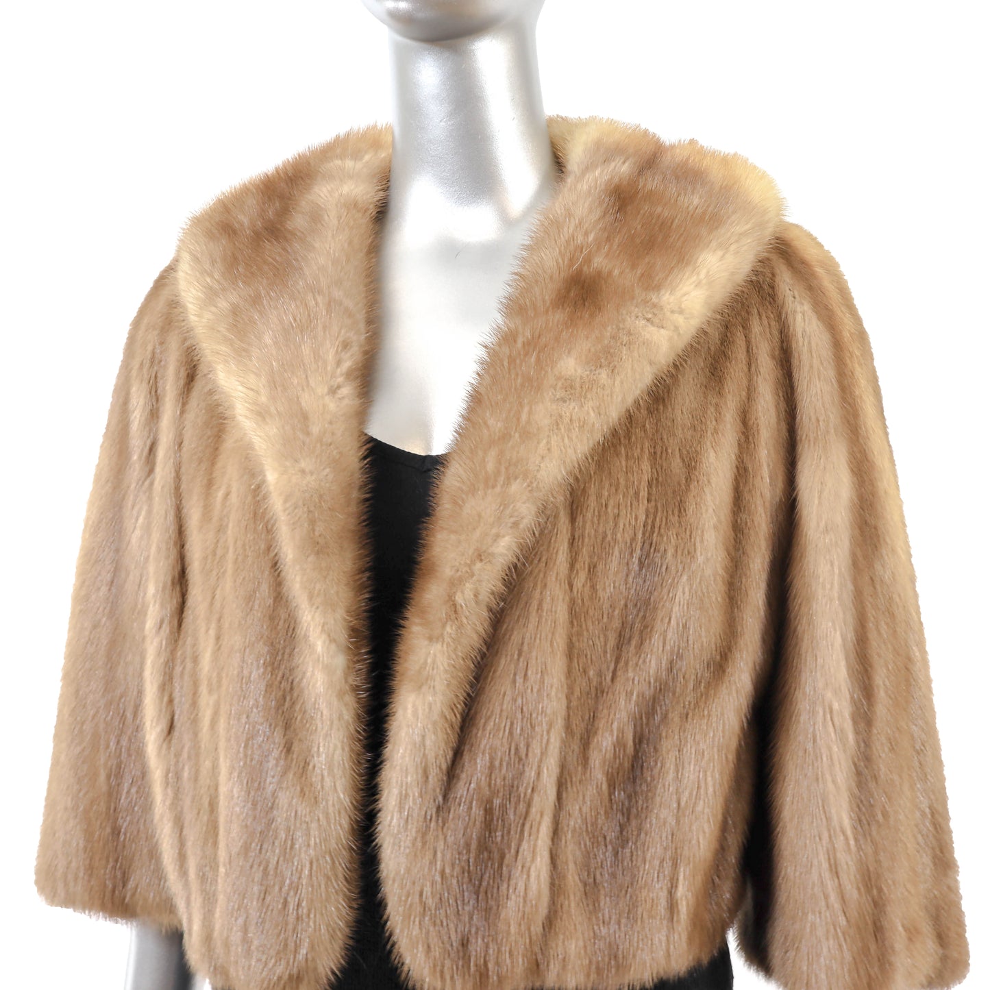 Light Brown Mink Bolero Jacket- Size S