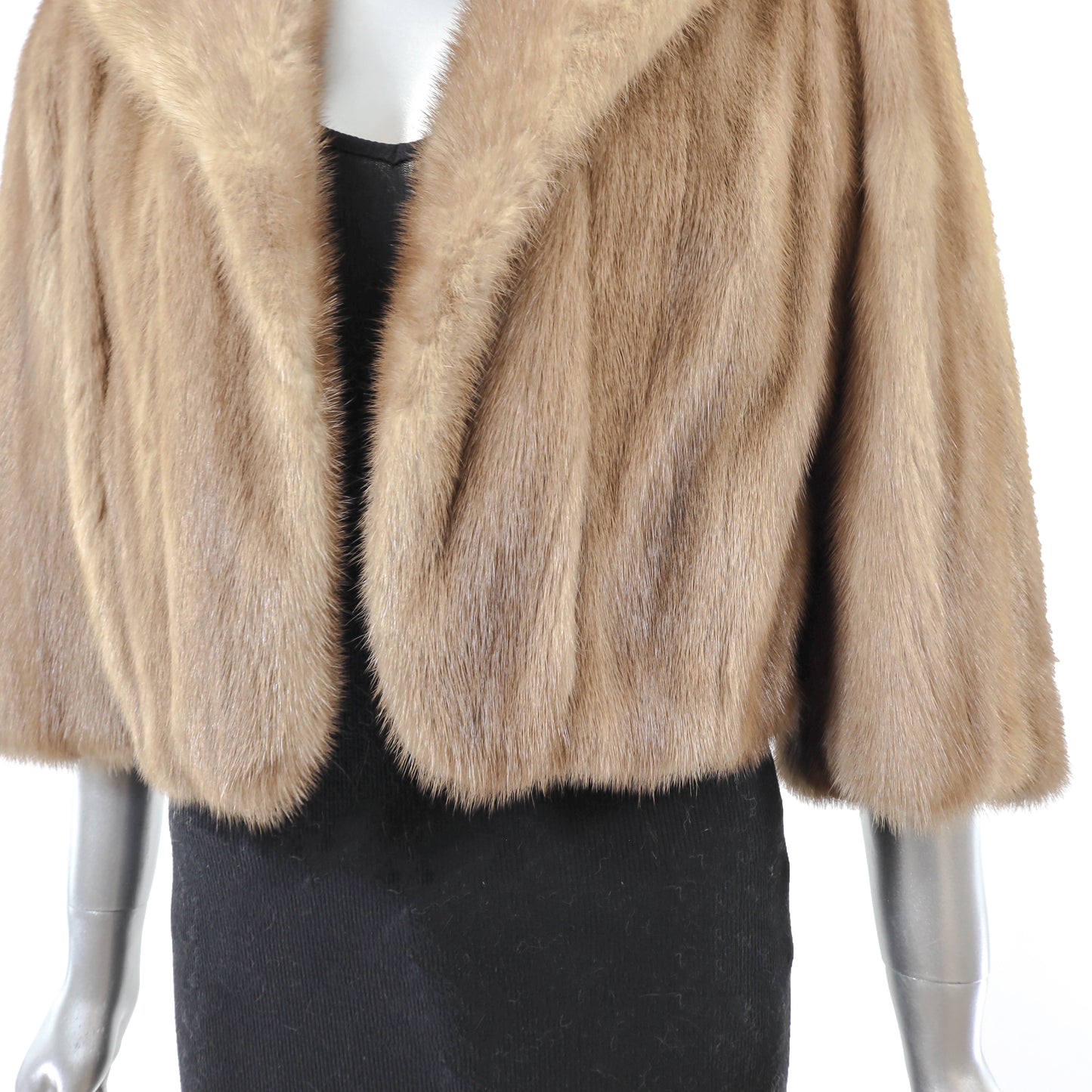 Light Brown Mink Bolero Jacket- Size S