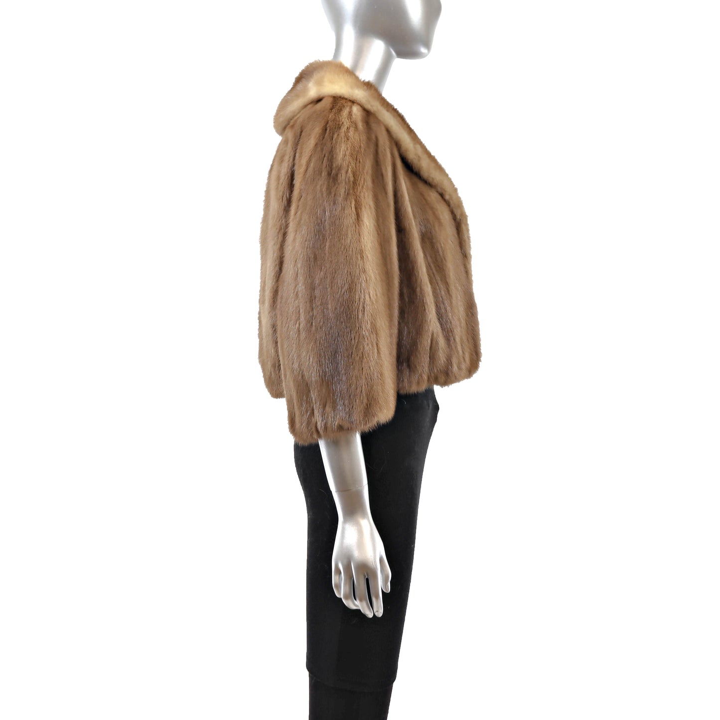 Light Brown Mink Bolero Jacket- Size S