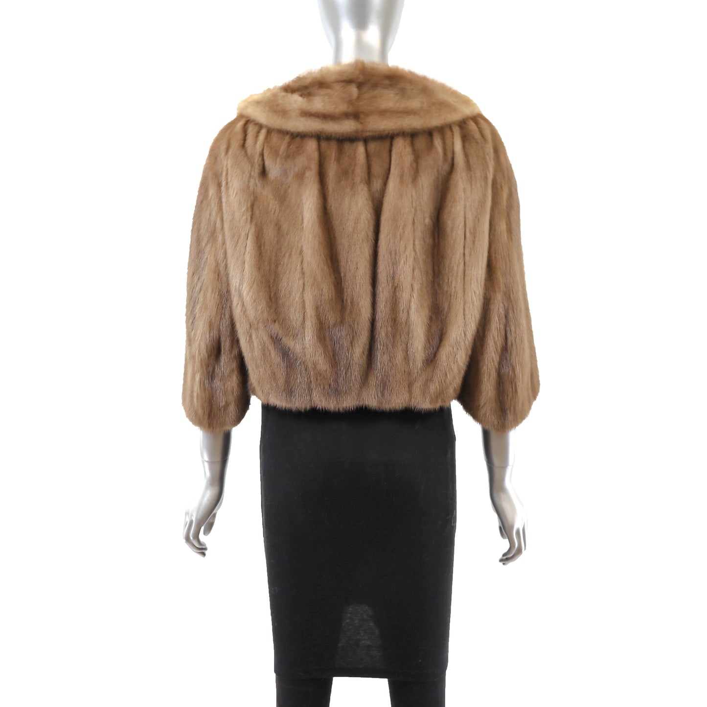 Light Brown Mink Bolero Jacket- Size S