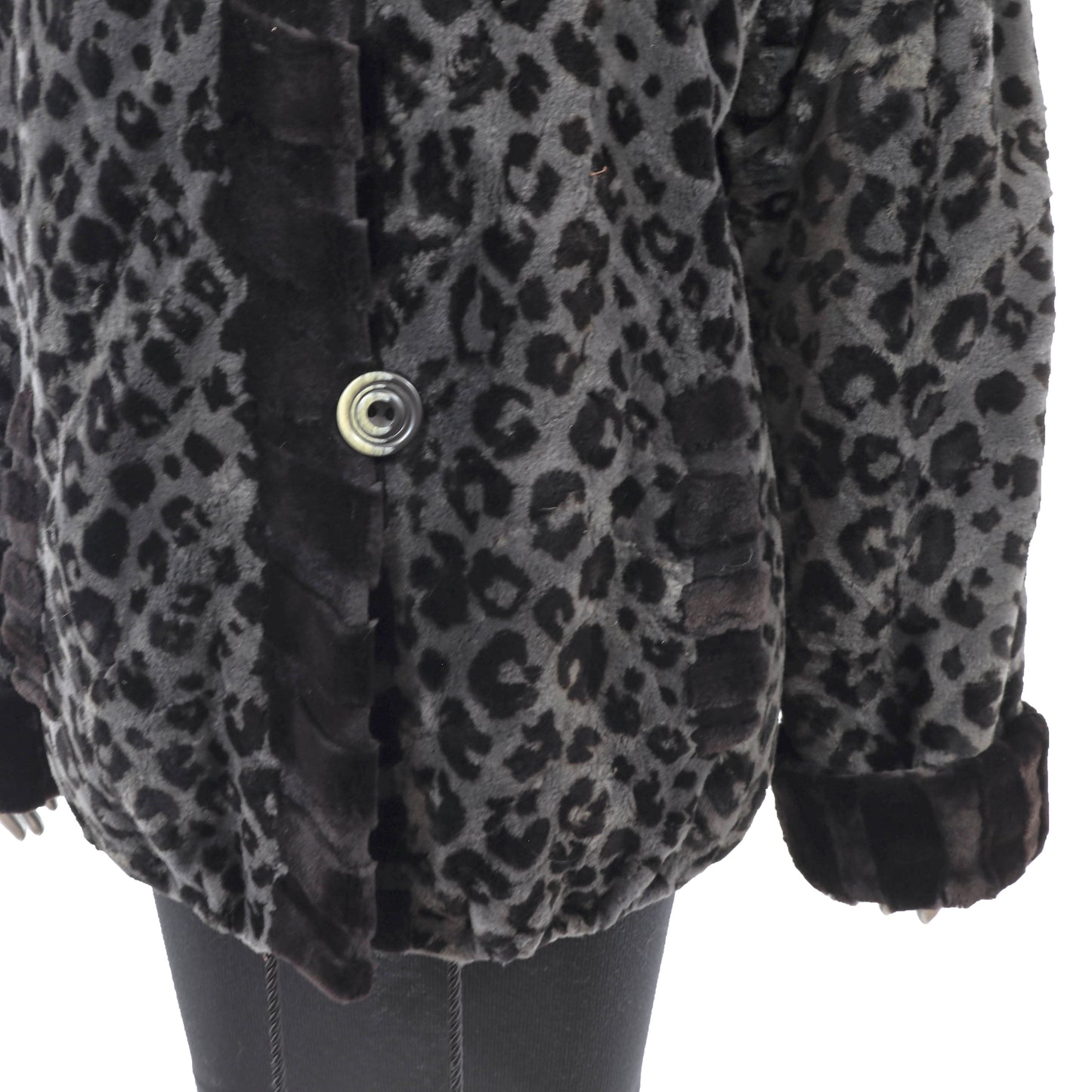 Sheared Hooded Mink Jacket Reversible to Taffeta- Size XL