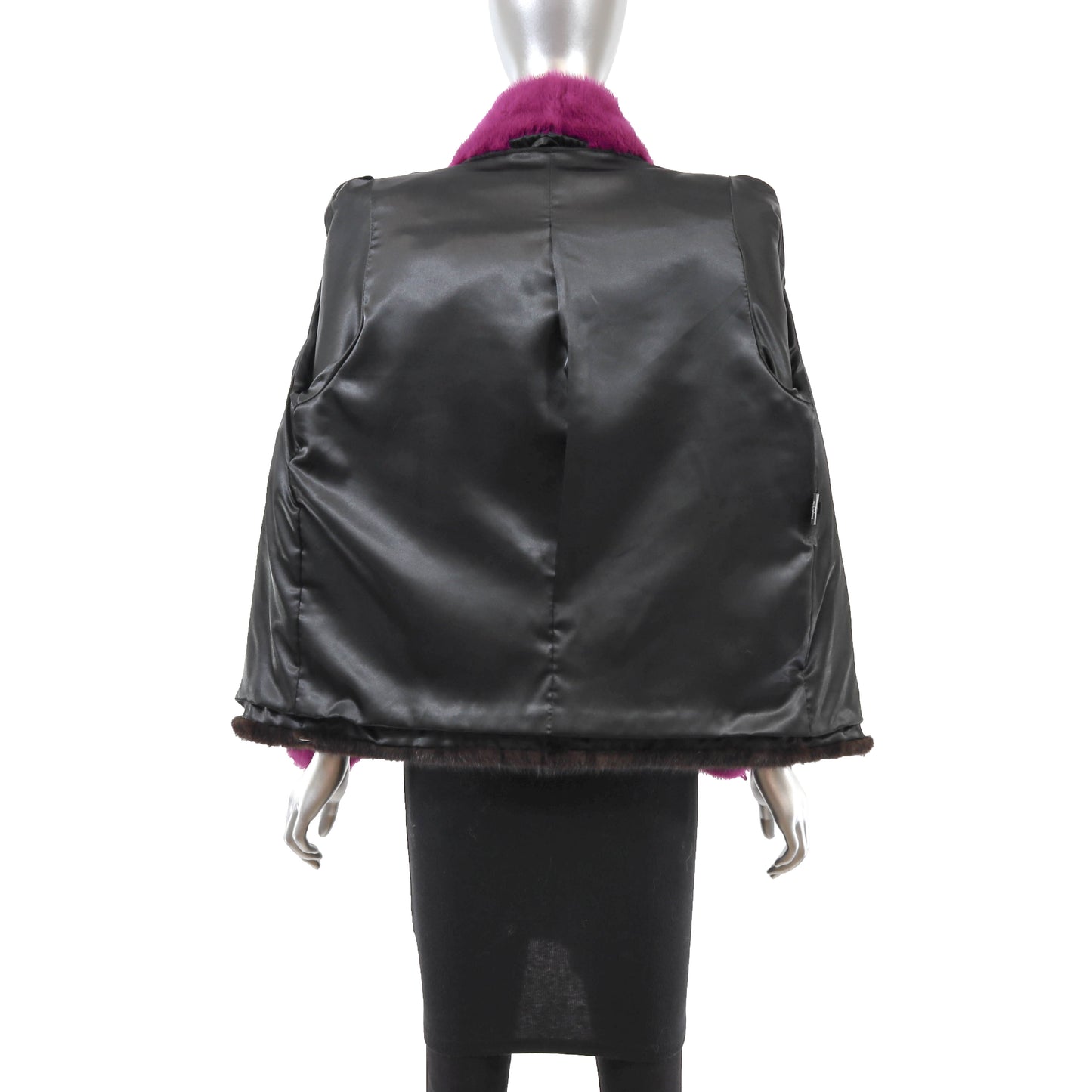 Brown and Pink Mink Jacket- Size S