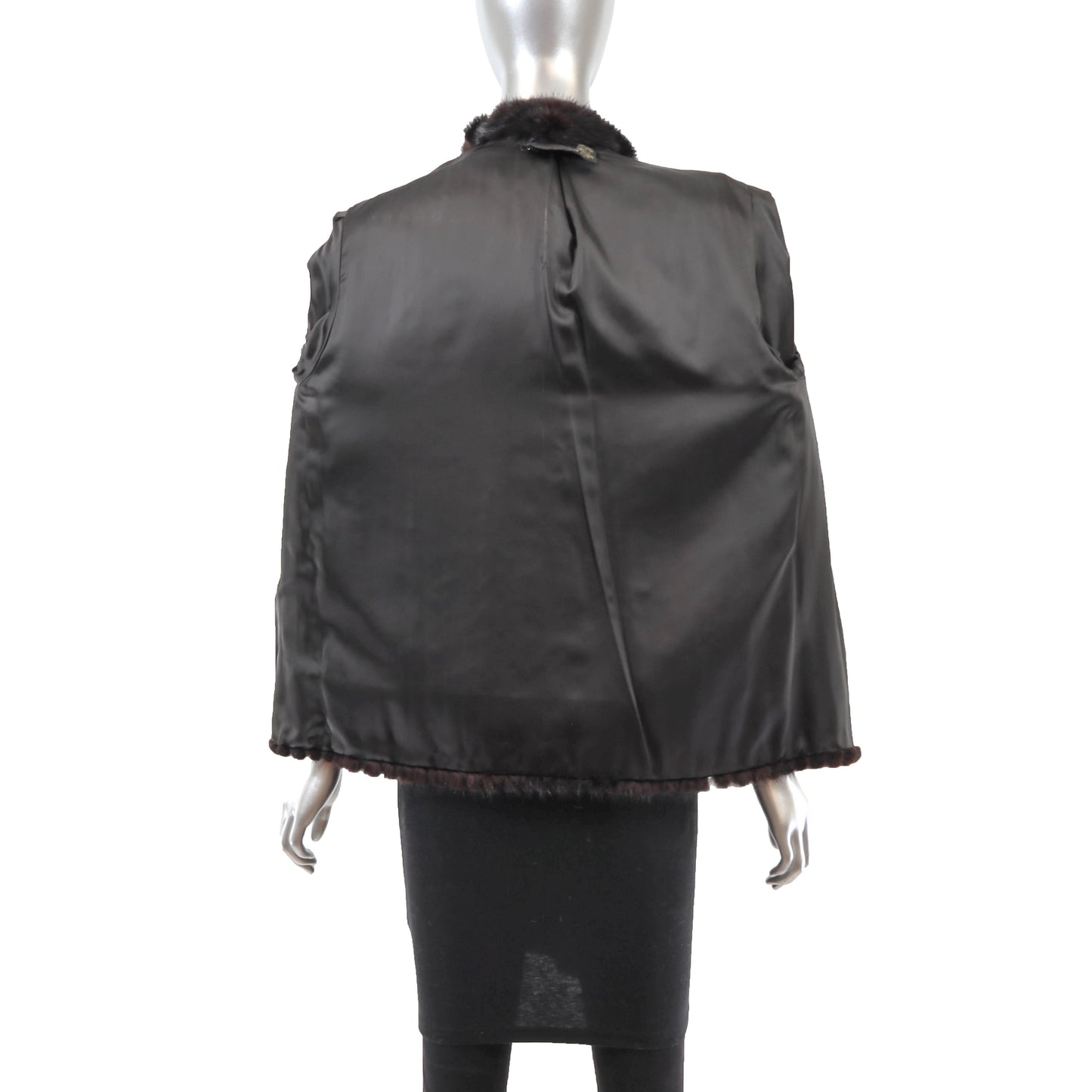 Dark Brown Corded Mink Jacket- Size M
