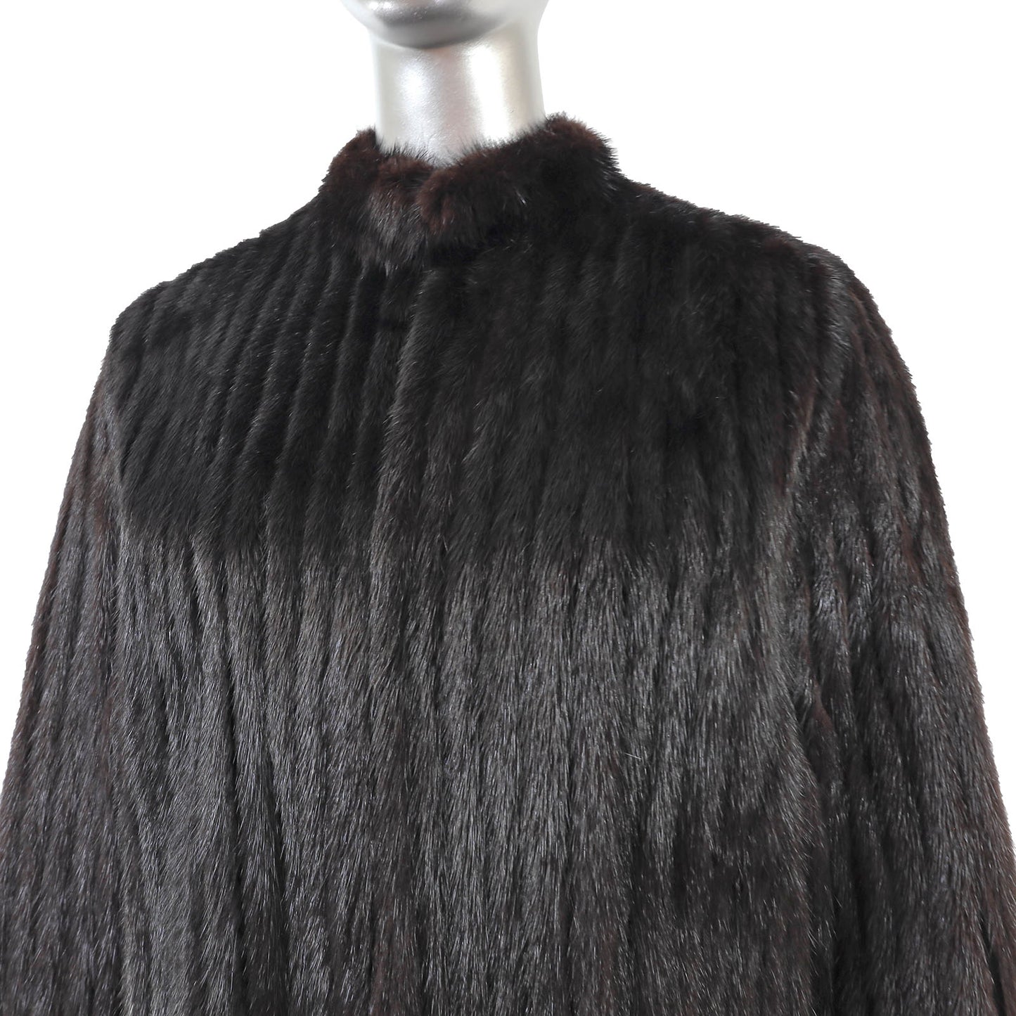 Dark Brown Corded Mink Jacket- Size M