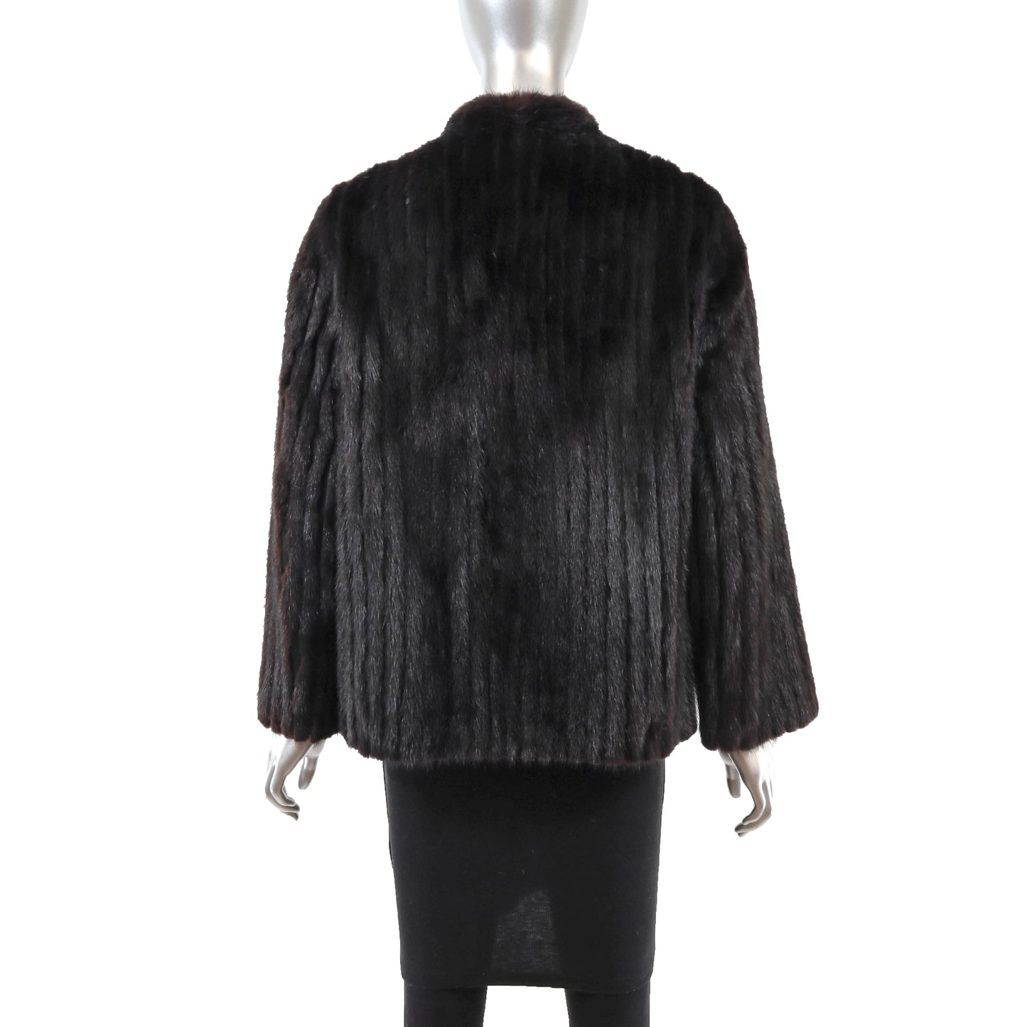 Dark Brown Corded Mink Jacket- Size M