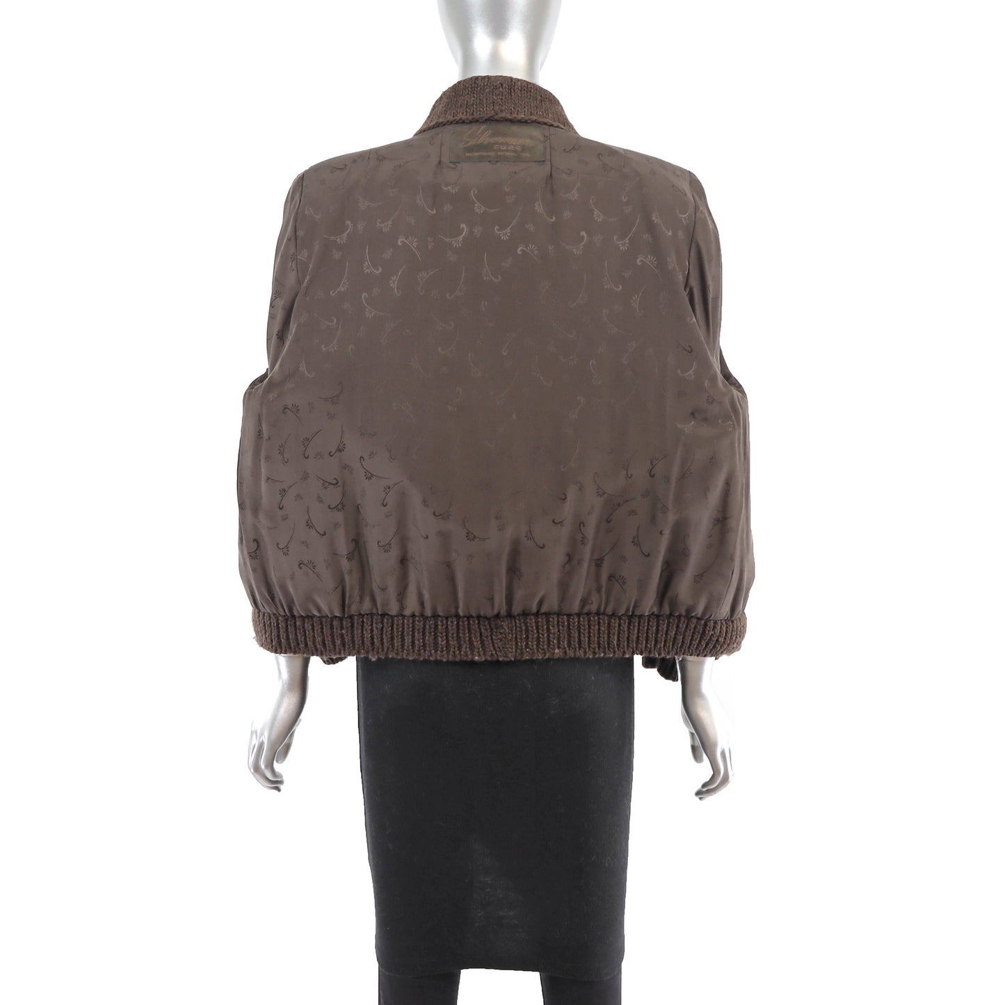 Autumn Haze Mink Jacket with Knitted Sleeves- Size S