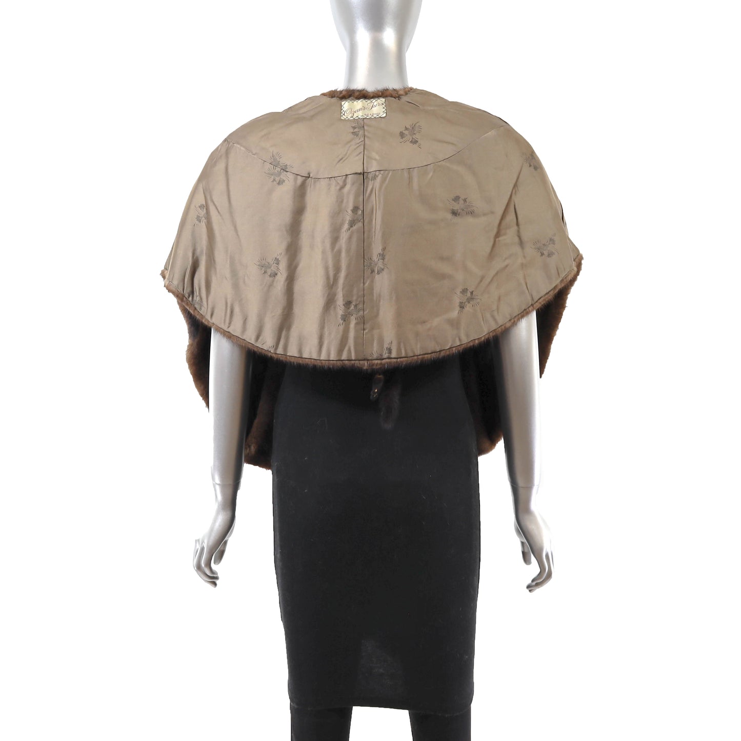 Brown Mink Stole with Mink Boas- Size S