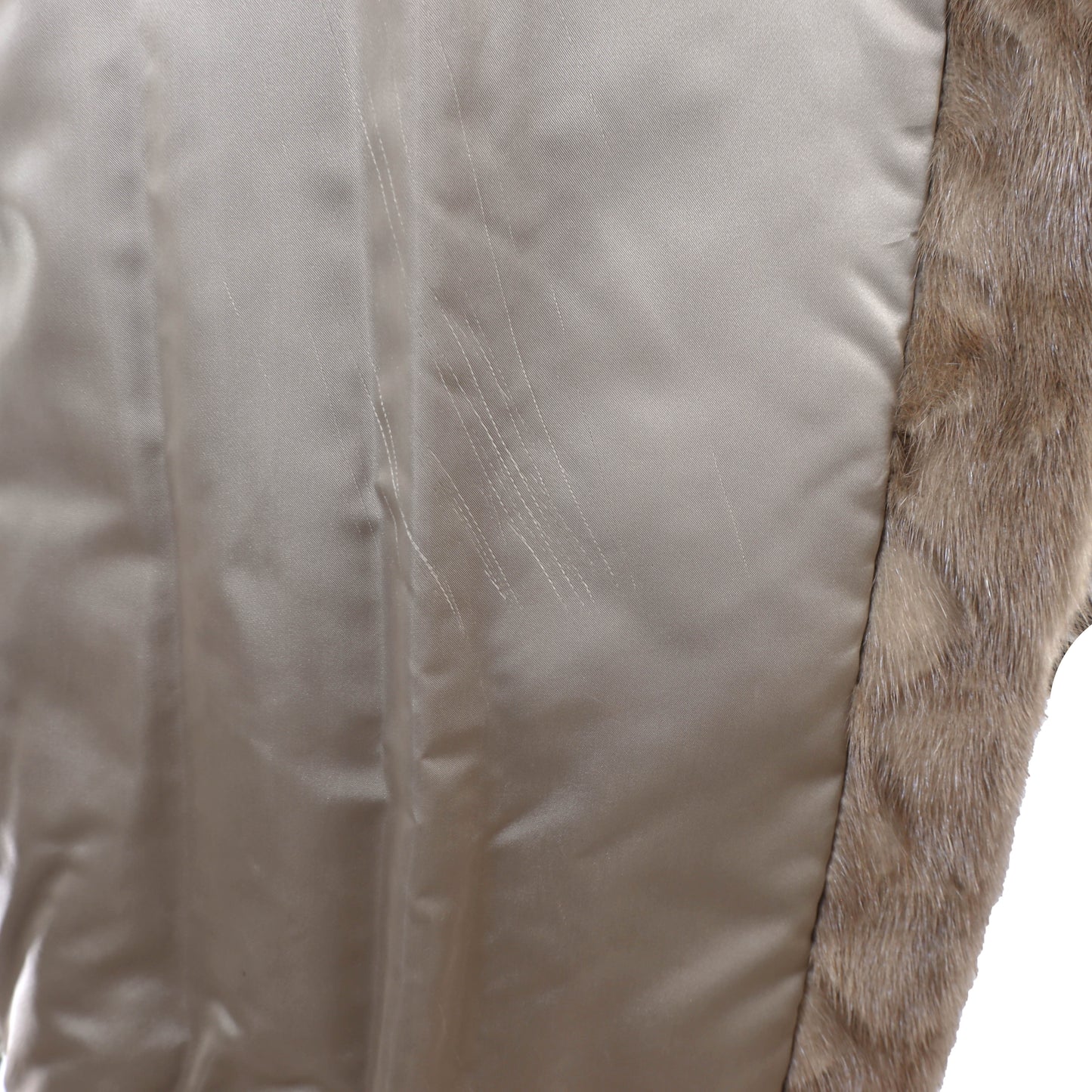 Light Brown Section Mink 3/4 Coat- Size XL-XXL