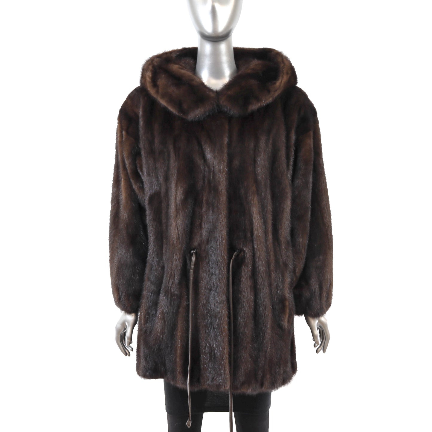 Brown Hooded Mink Stroller- Size XL