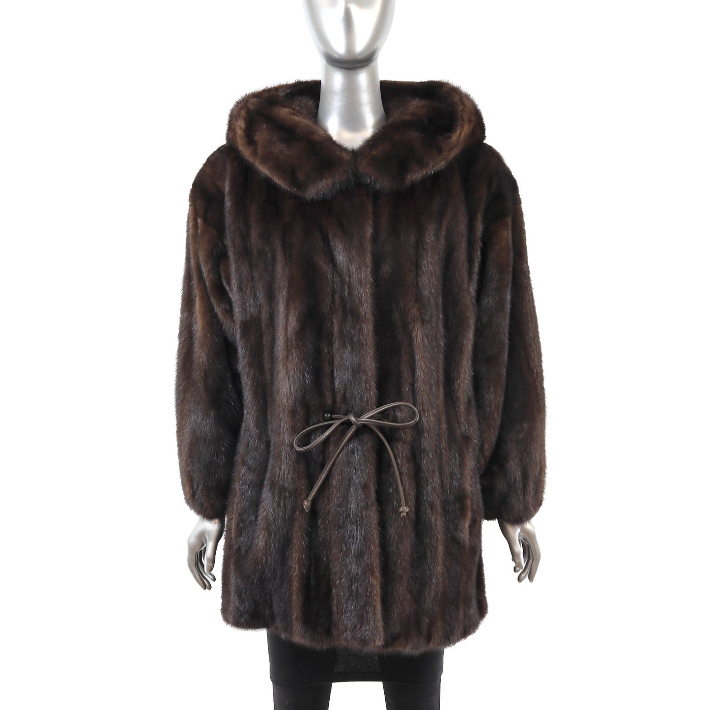 Brown Hooded Mink Stroller- Size XL