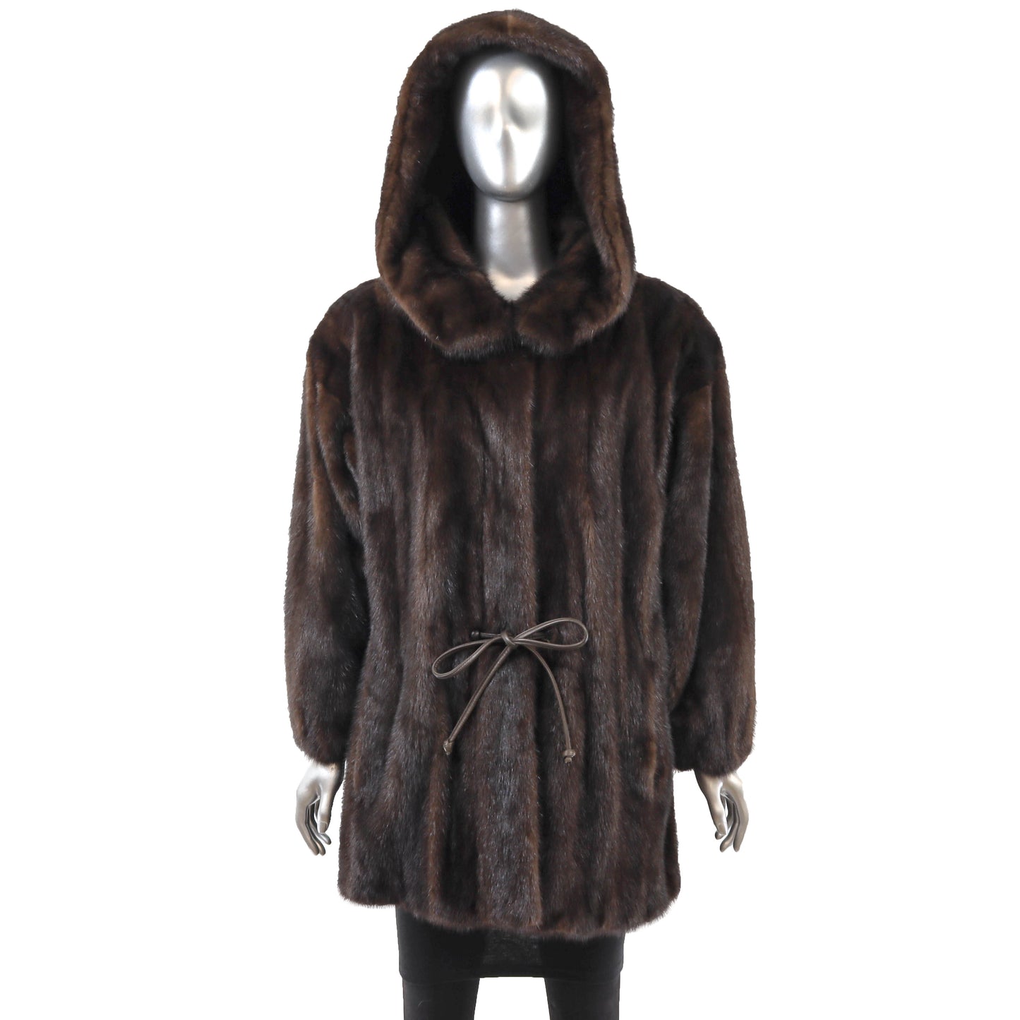 Brown Hooded Mink Stroller- Size XL