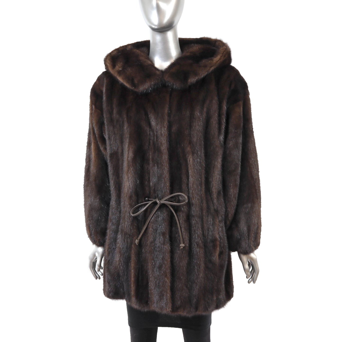 Brown Hooded Mink Stroller- Size XL