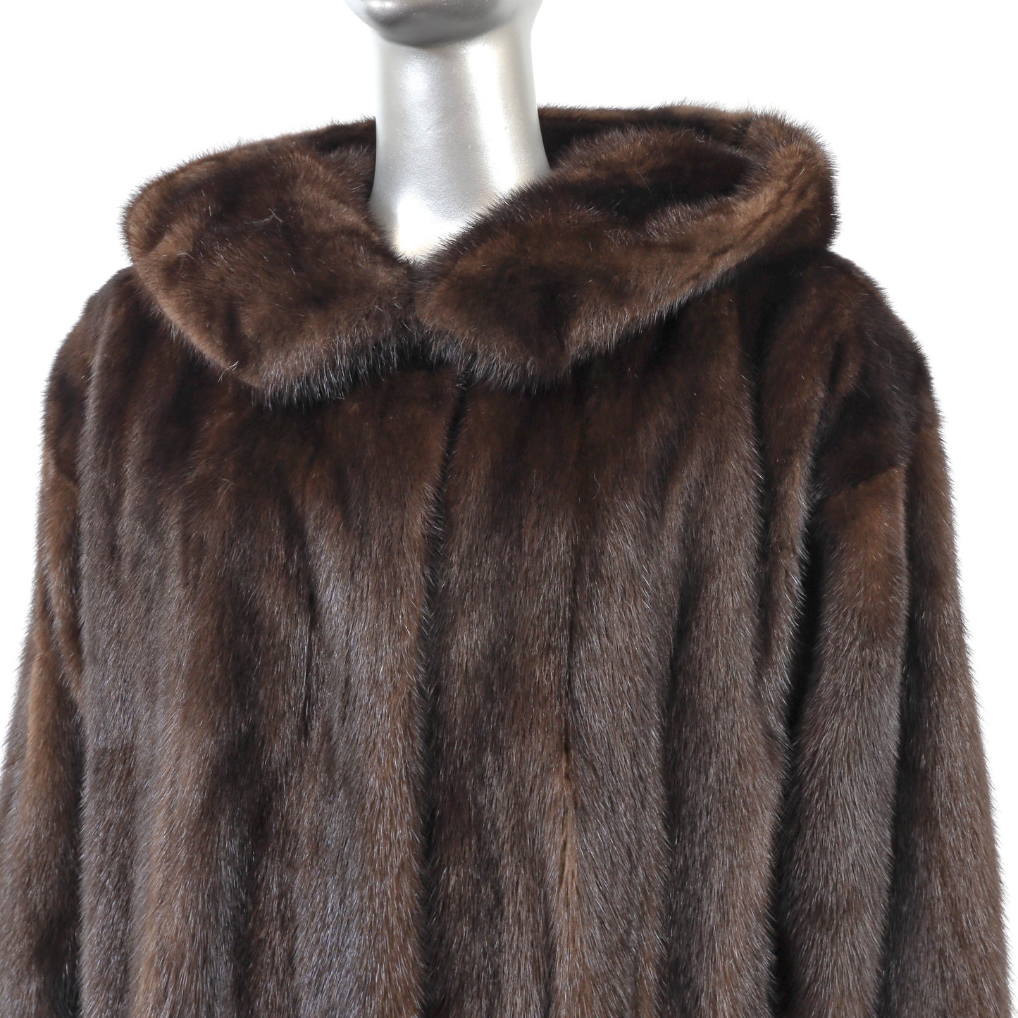 Brown Hooded Mink Stroller- Size XL