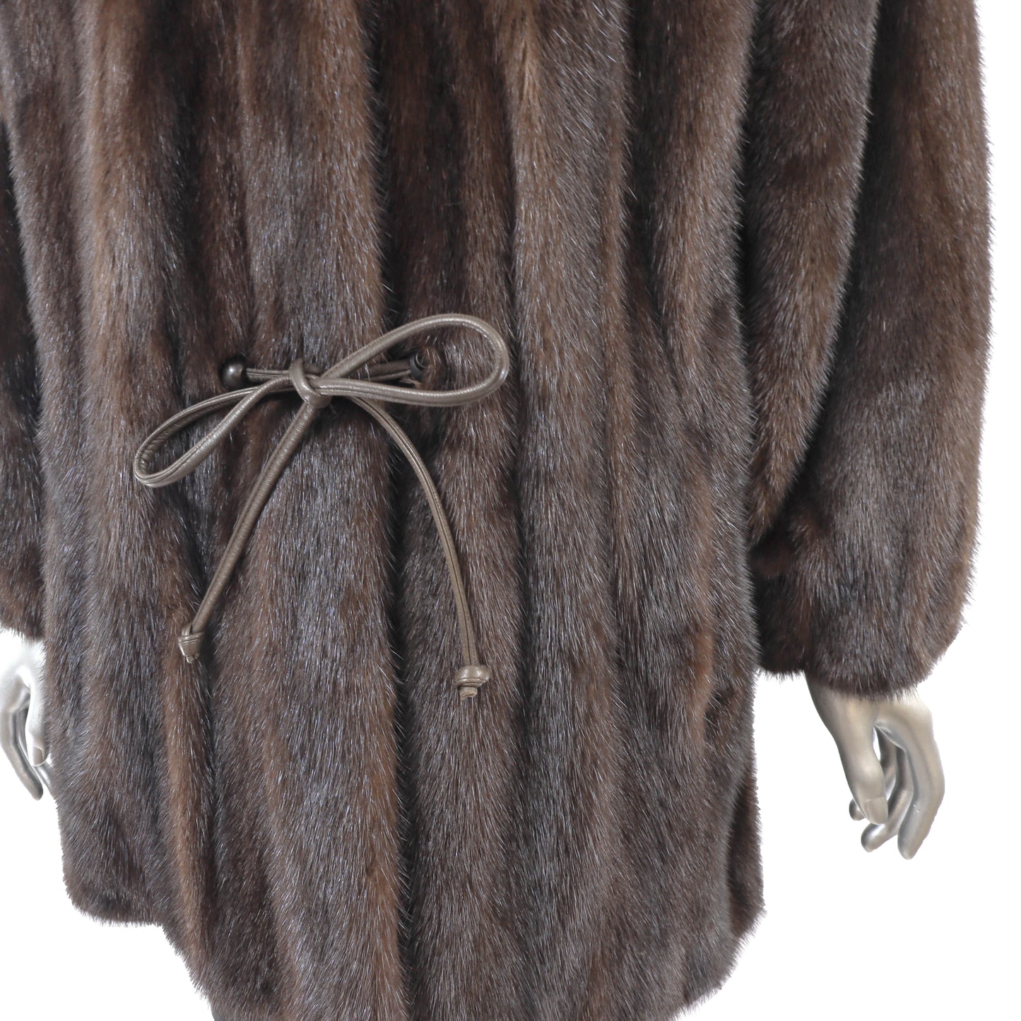 Brown Hooded Mink Stroller- Size XL