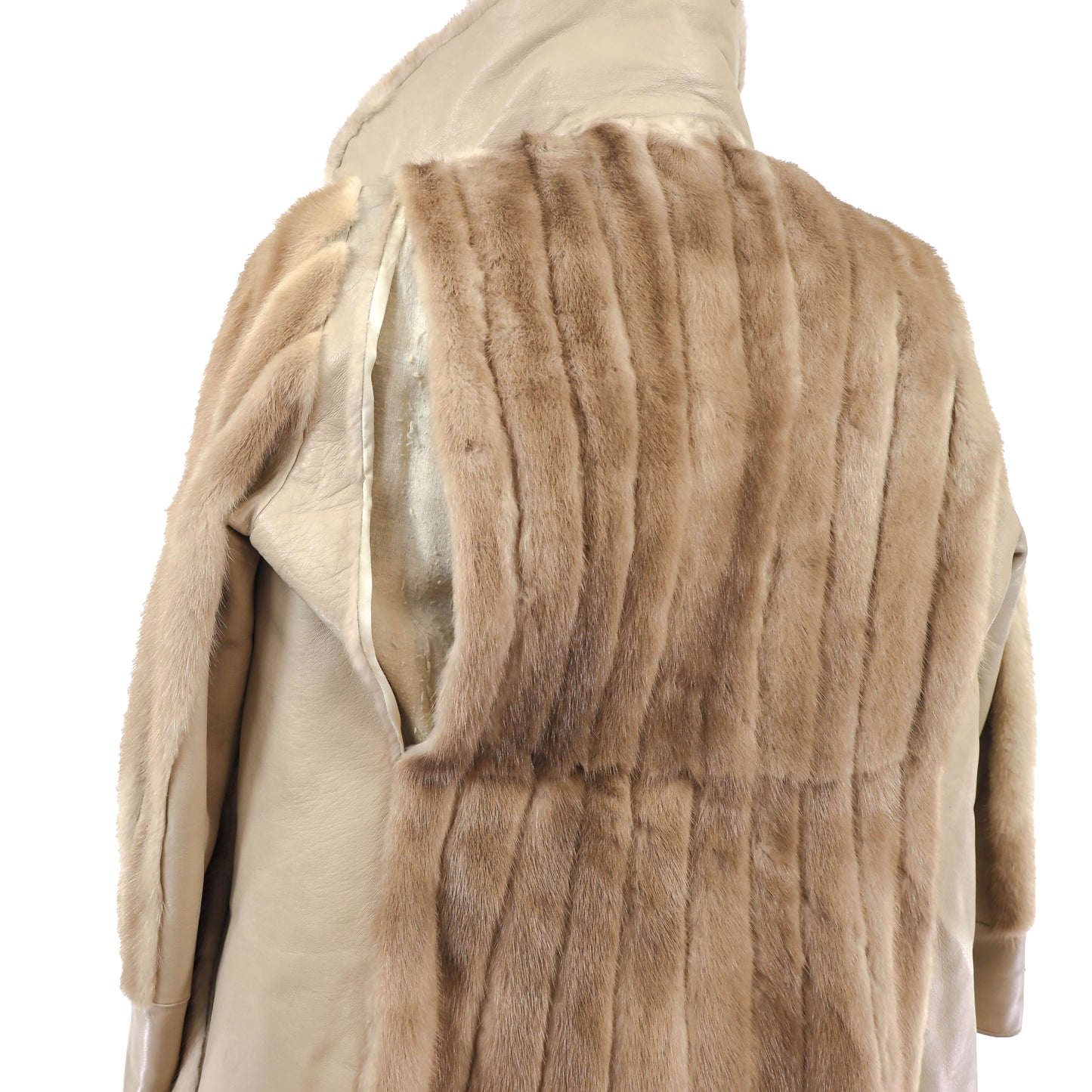 Pastel Mink Stroller with Leather Insert- Size M