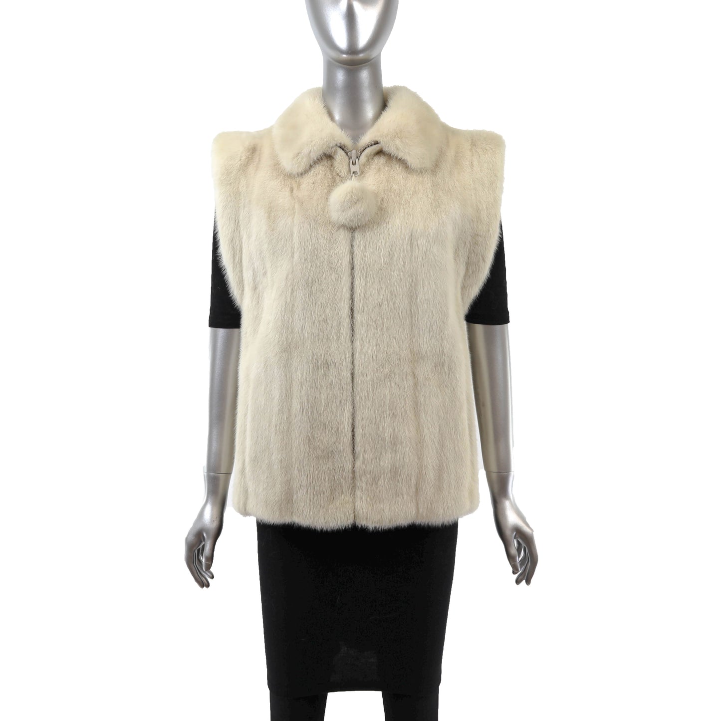 White Mink Vest- Size M