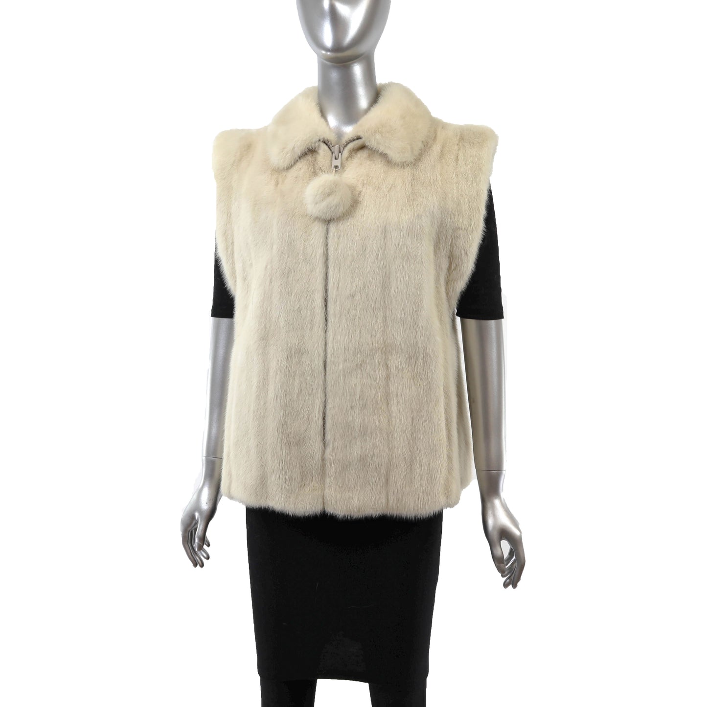 White Mink Vest- Size M