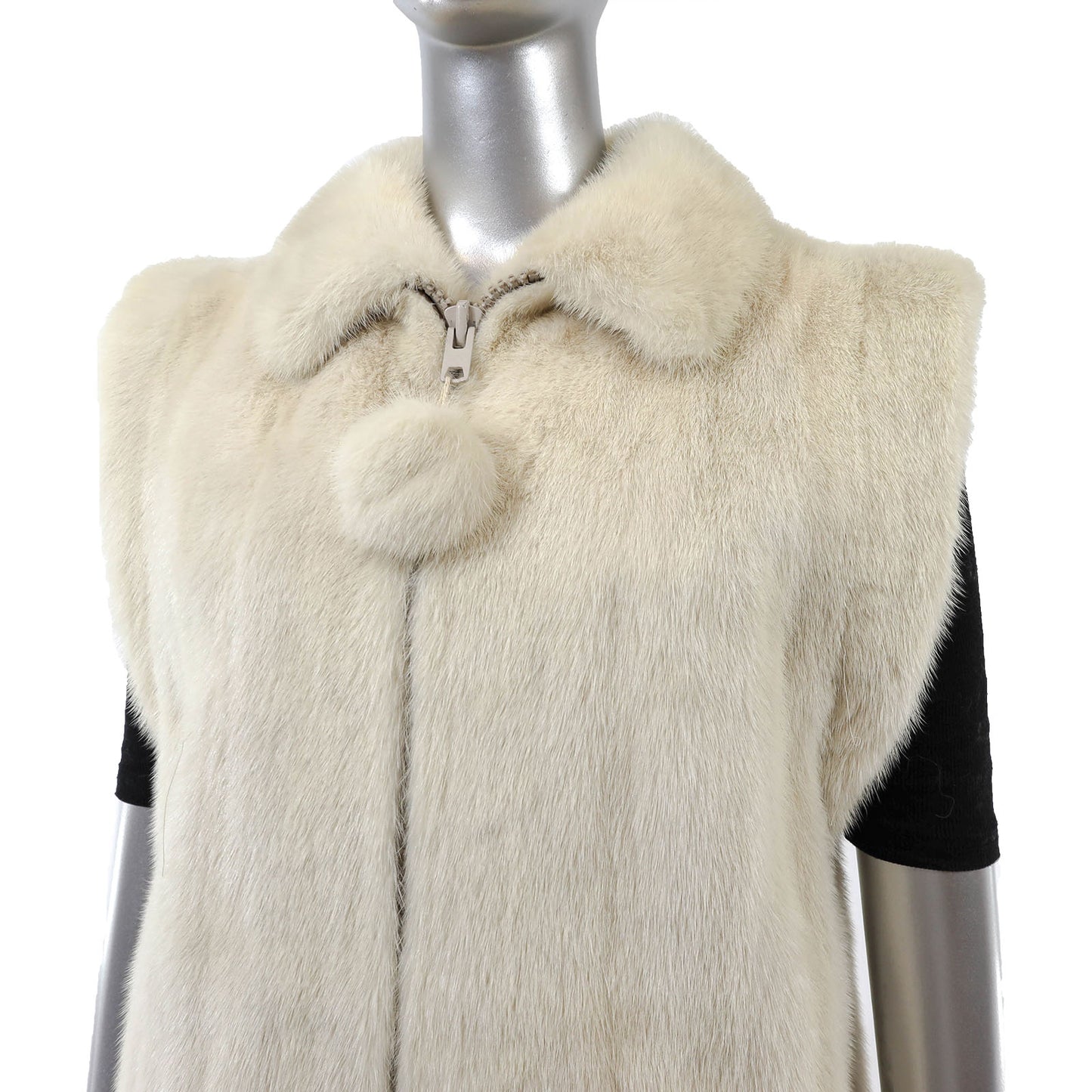 White Mink Vest- Size M