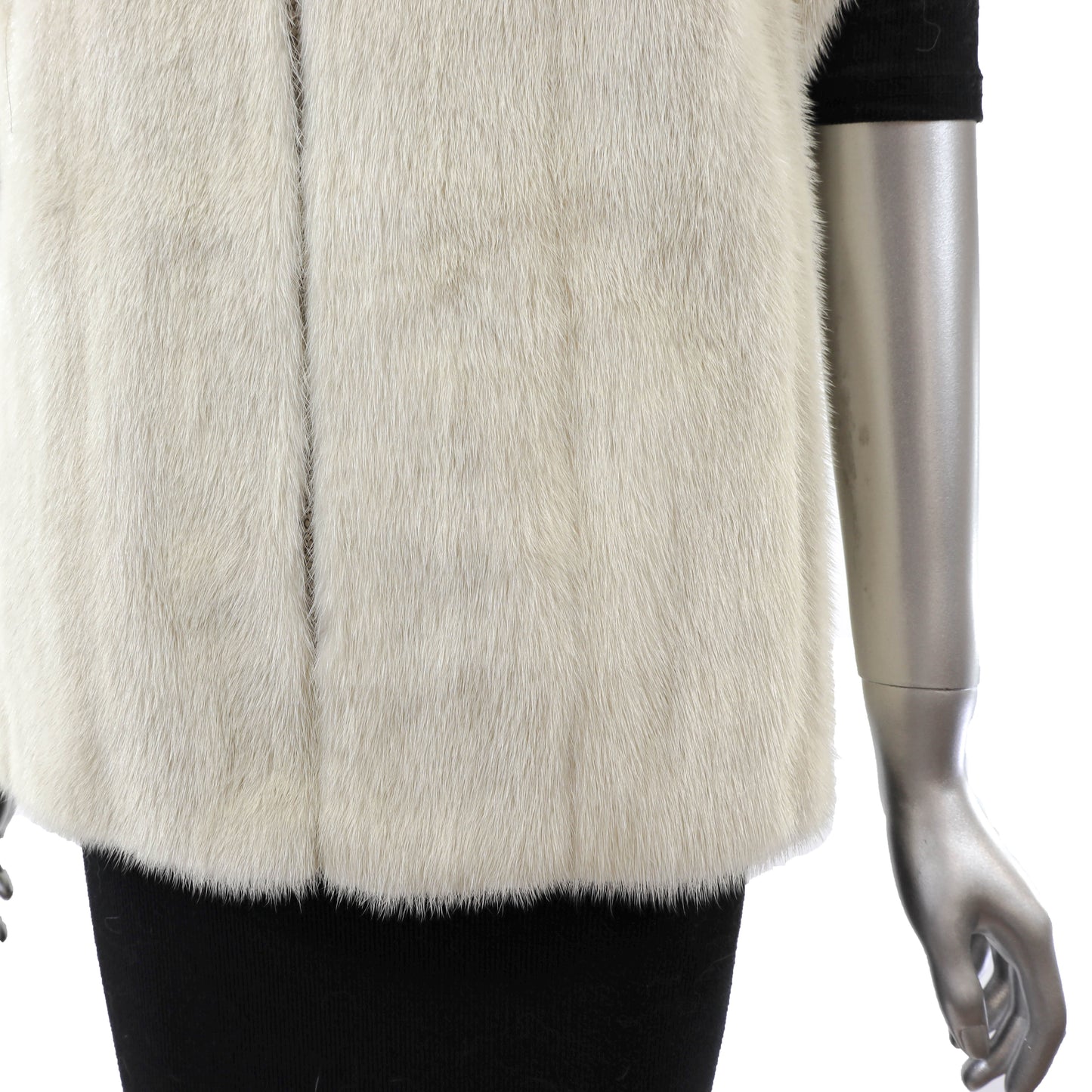 White Mink Vest- Size M