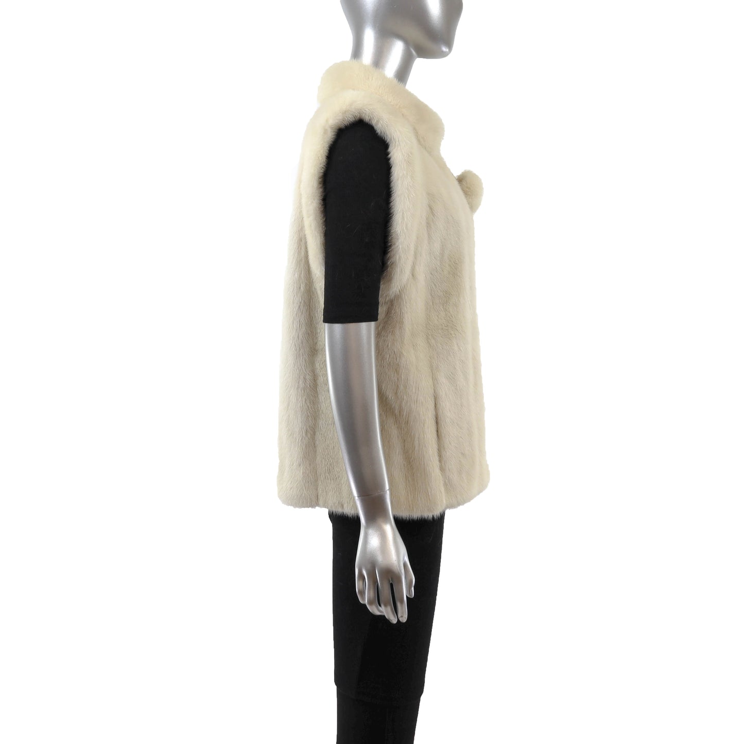 White Mink Vest- Size M