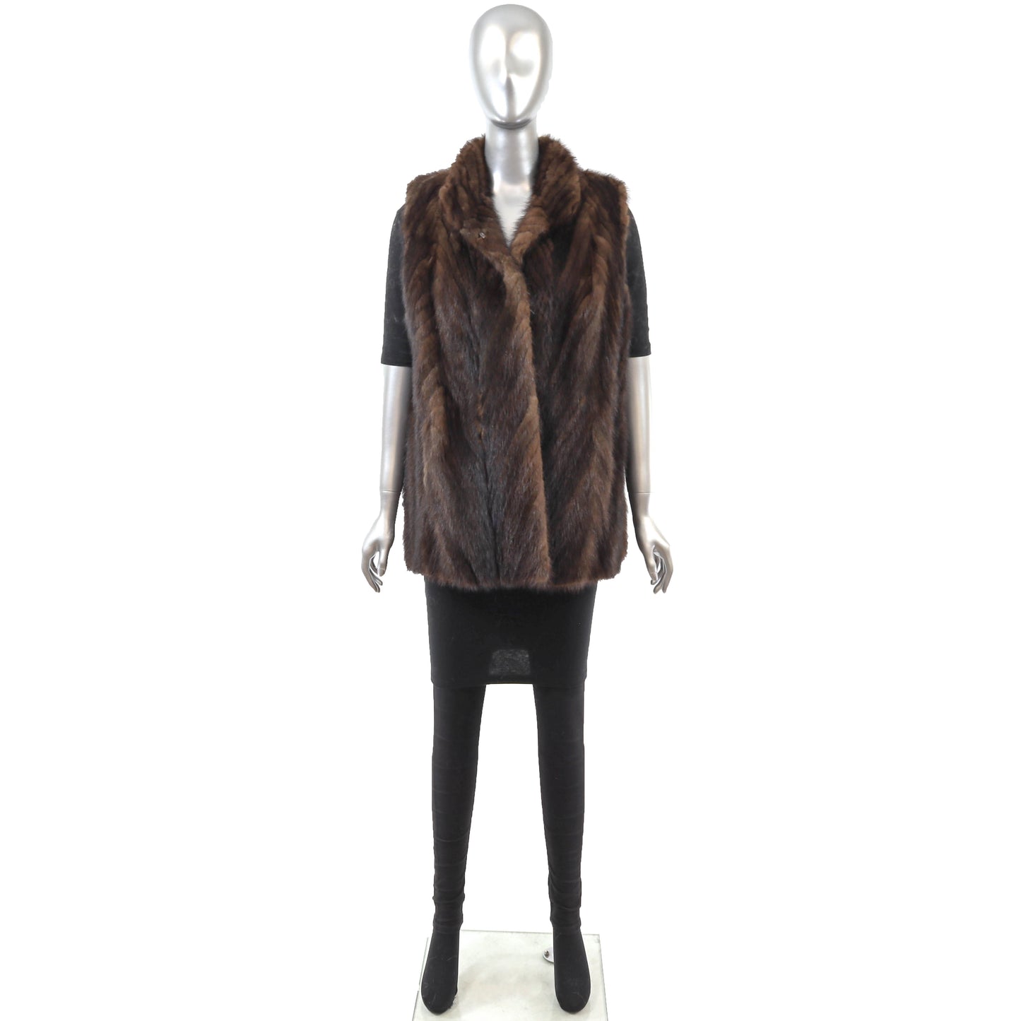 Brown Section Mink Vest- Size M