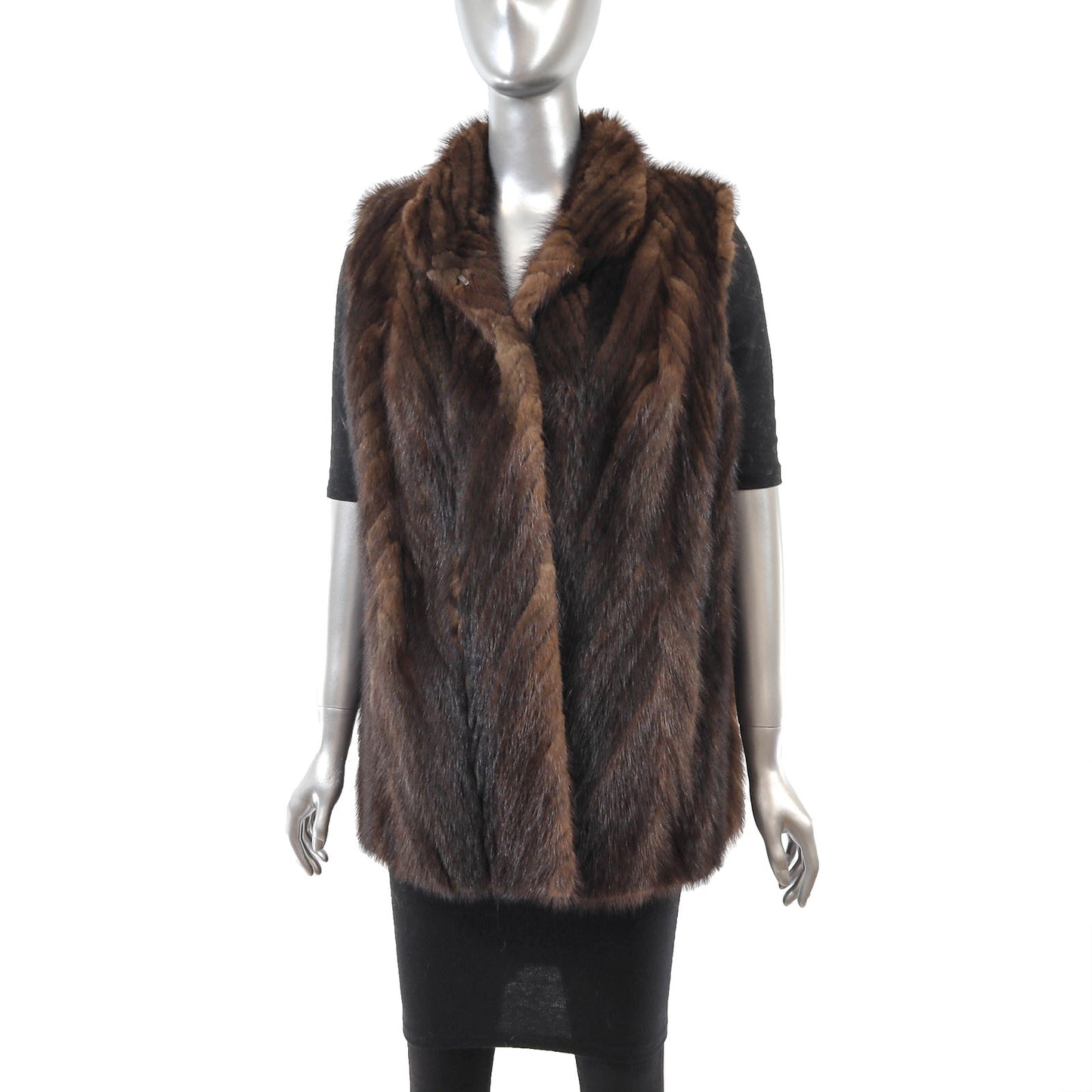 Brown Section Mink Vest- Size M