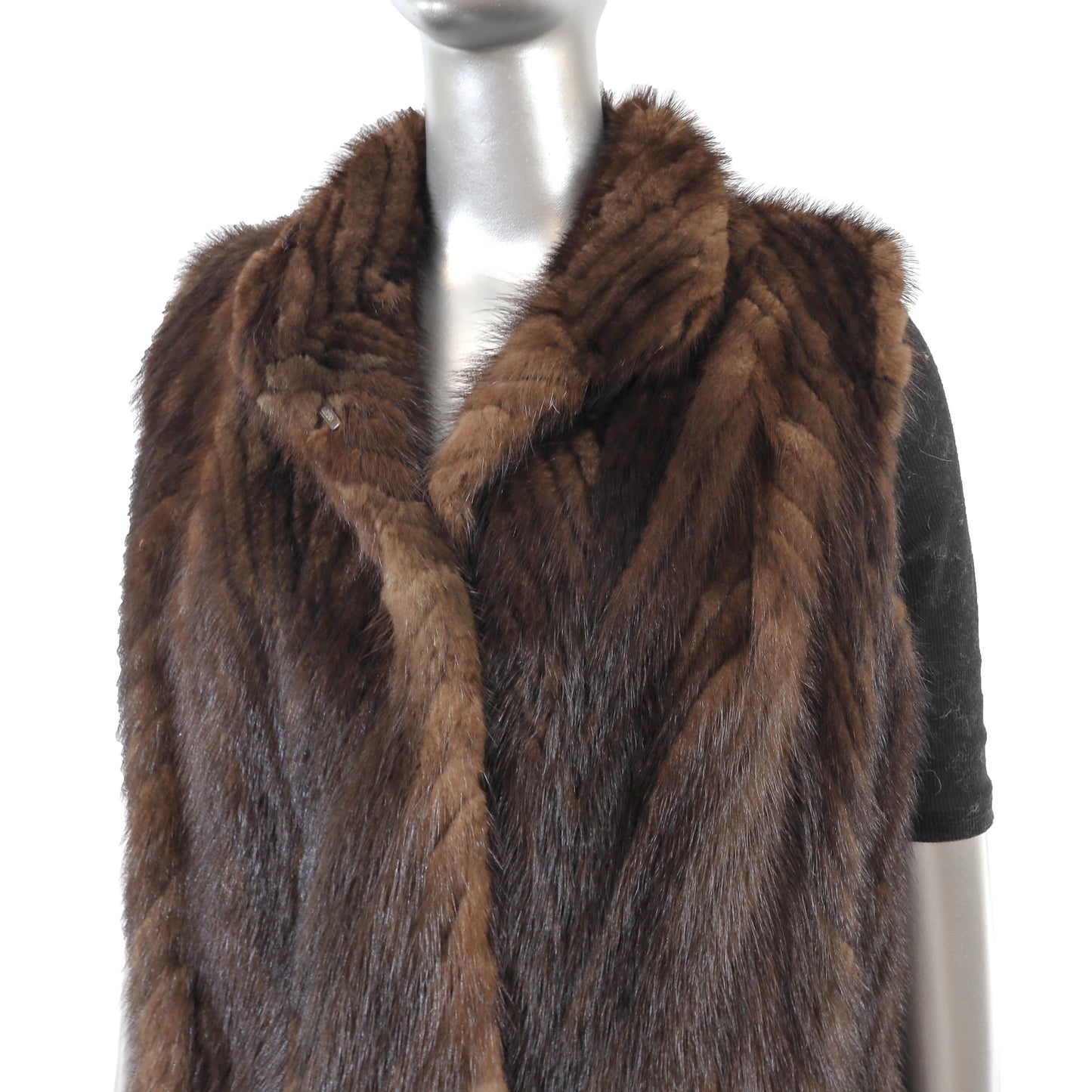 Brown Section Mink Vest- Size M