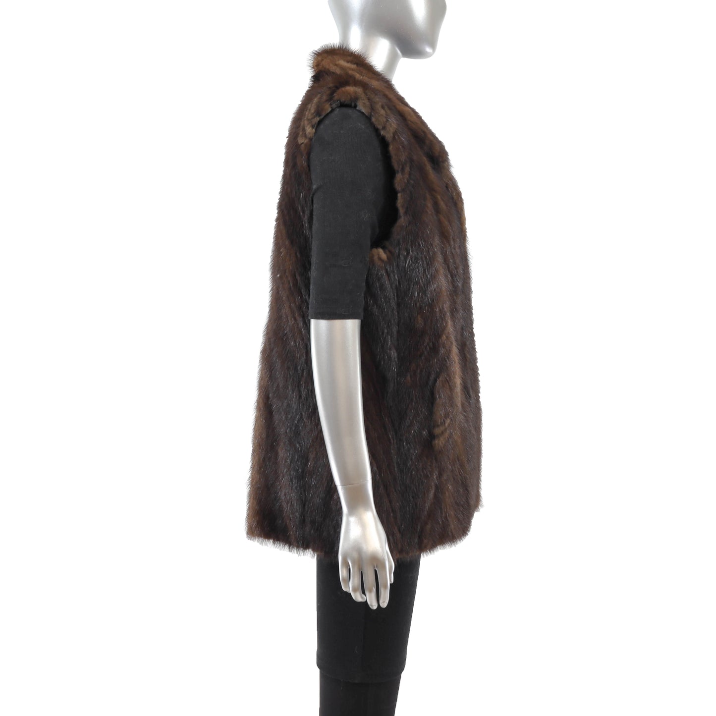 Brown Section Mink Vest- Size M