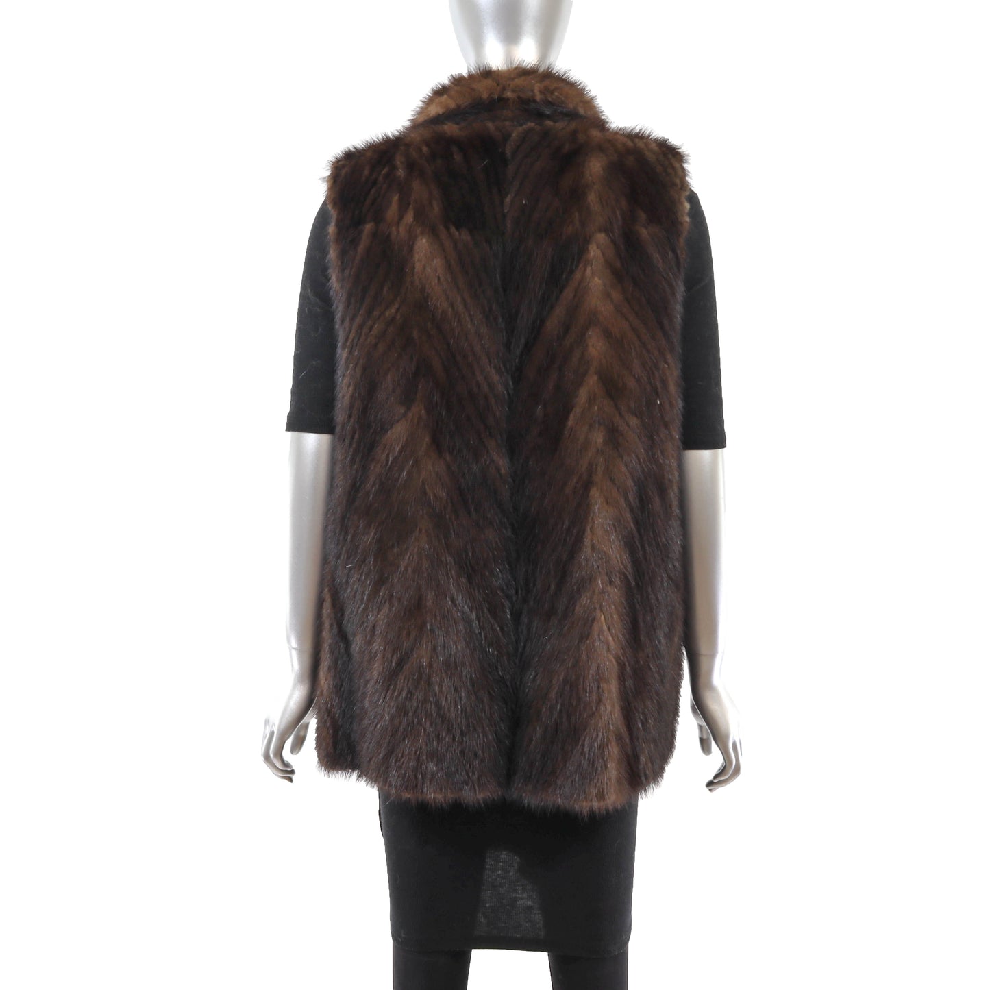 Brown Section Mink Vest- Size M