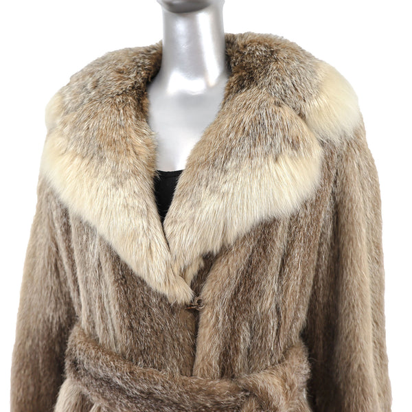 Nutria Coat with Lynx Collar- Size XL