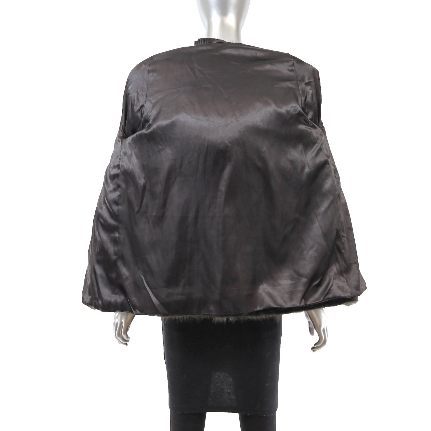 Green Hooded Nutria Jacket with Fox Trim- Size M