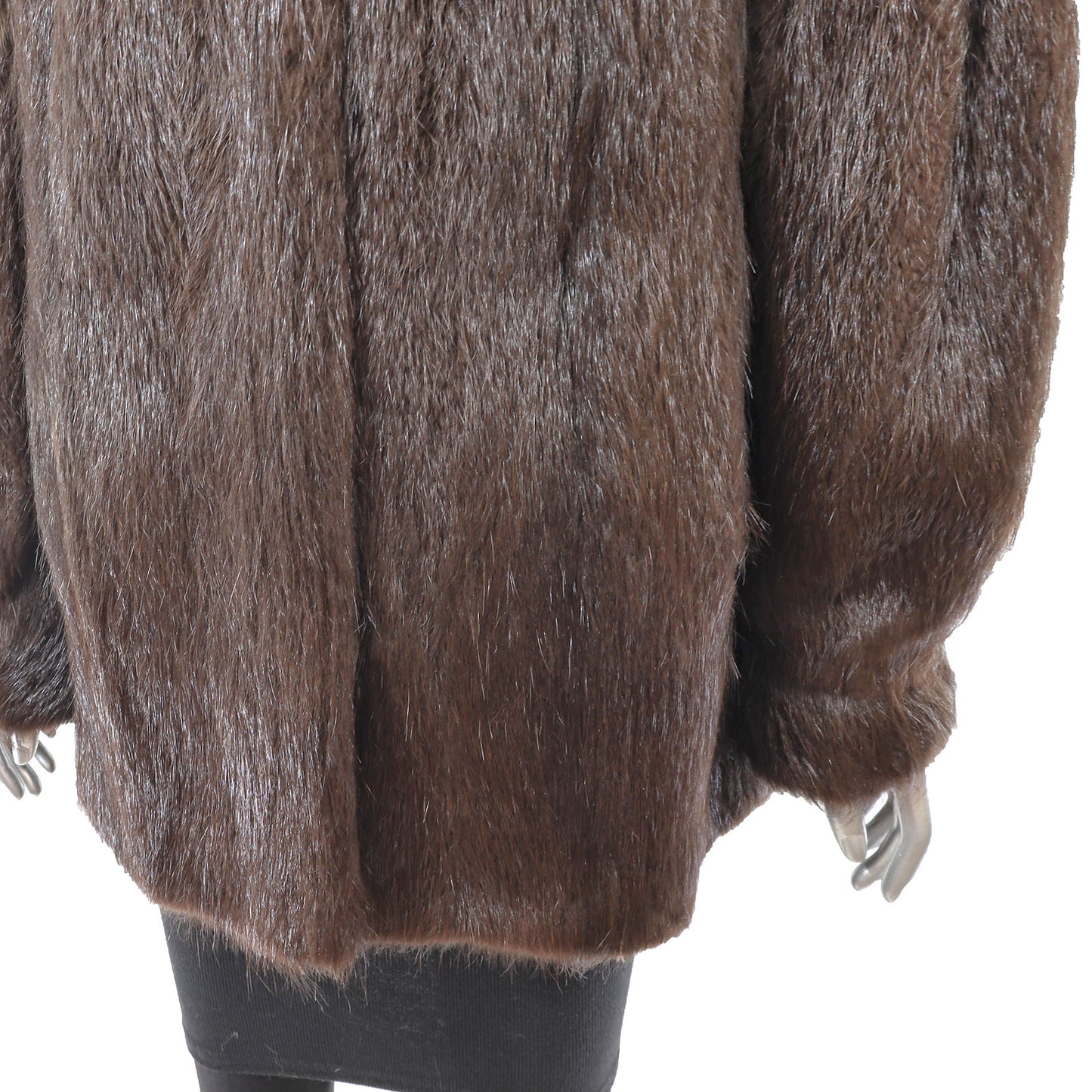 Brown Nutria Jacket with Fox- Size M