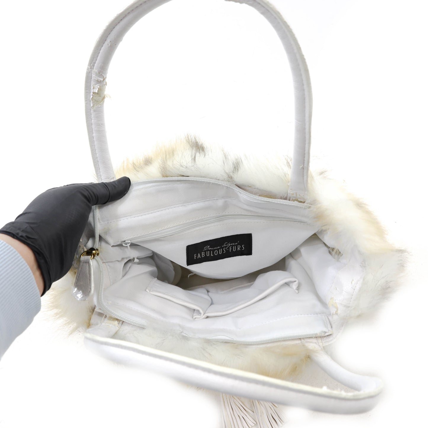 White Animal Printed Faux Purse- One Size