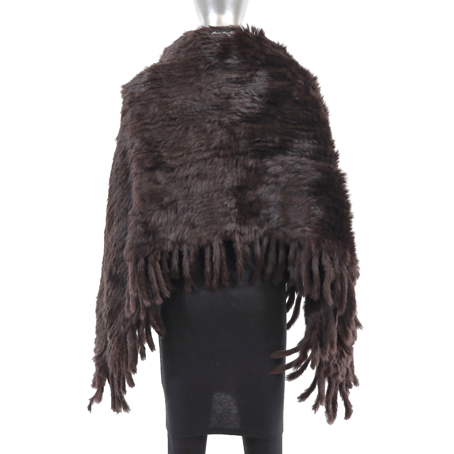 Dark Brown Knitted Rabbit Cape- Size S