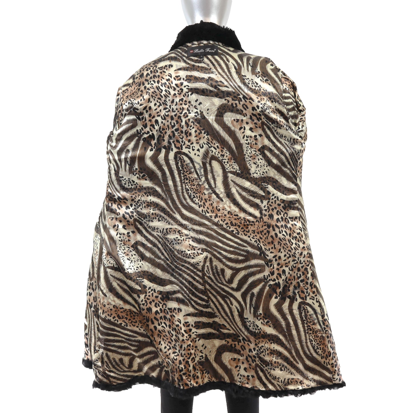 Black Persian Lamb Stroller with Sheared Beaver- Size M