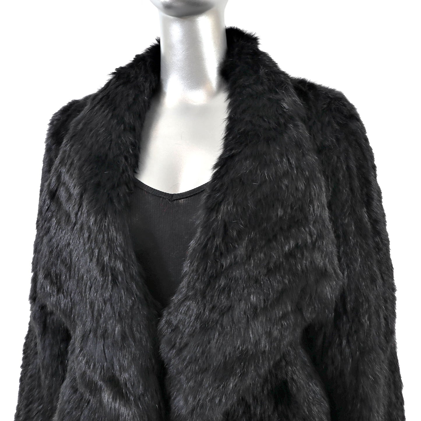 Black Knitted Rabbit Jacket- Size M-L