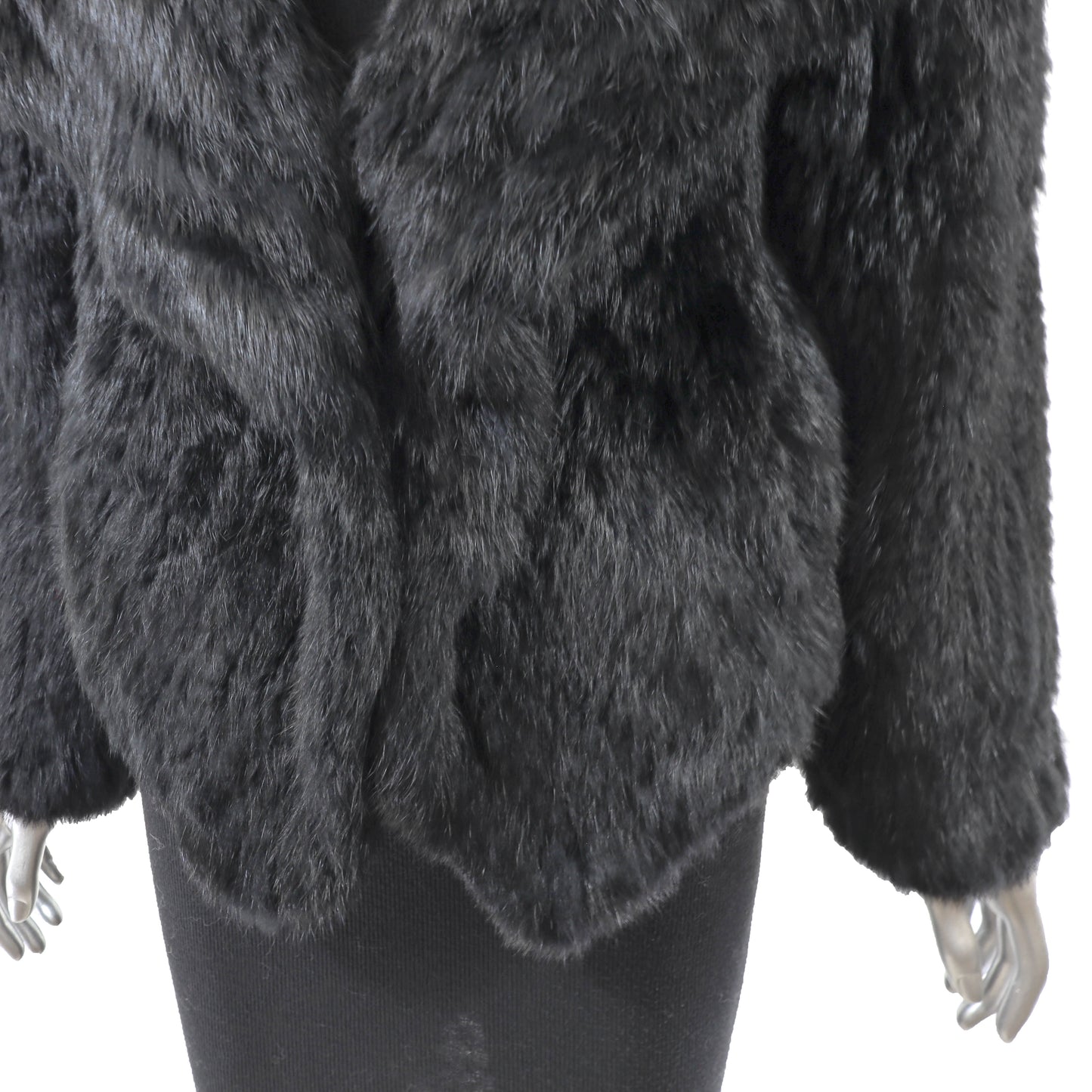 Black Knitted Rabbit Jacket- Size M-L