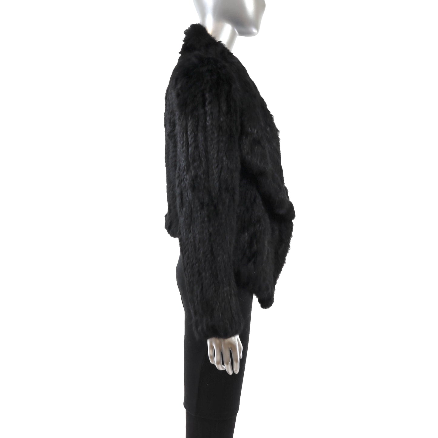 Black Knitted Rabbit Jacket- Size M-L