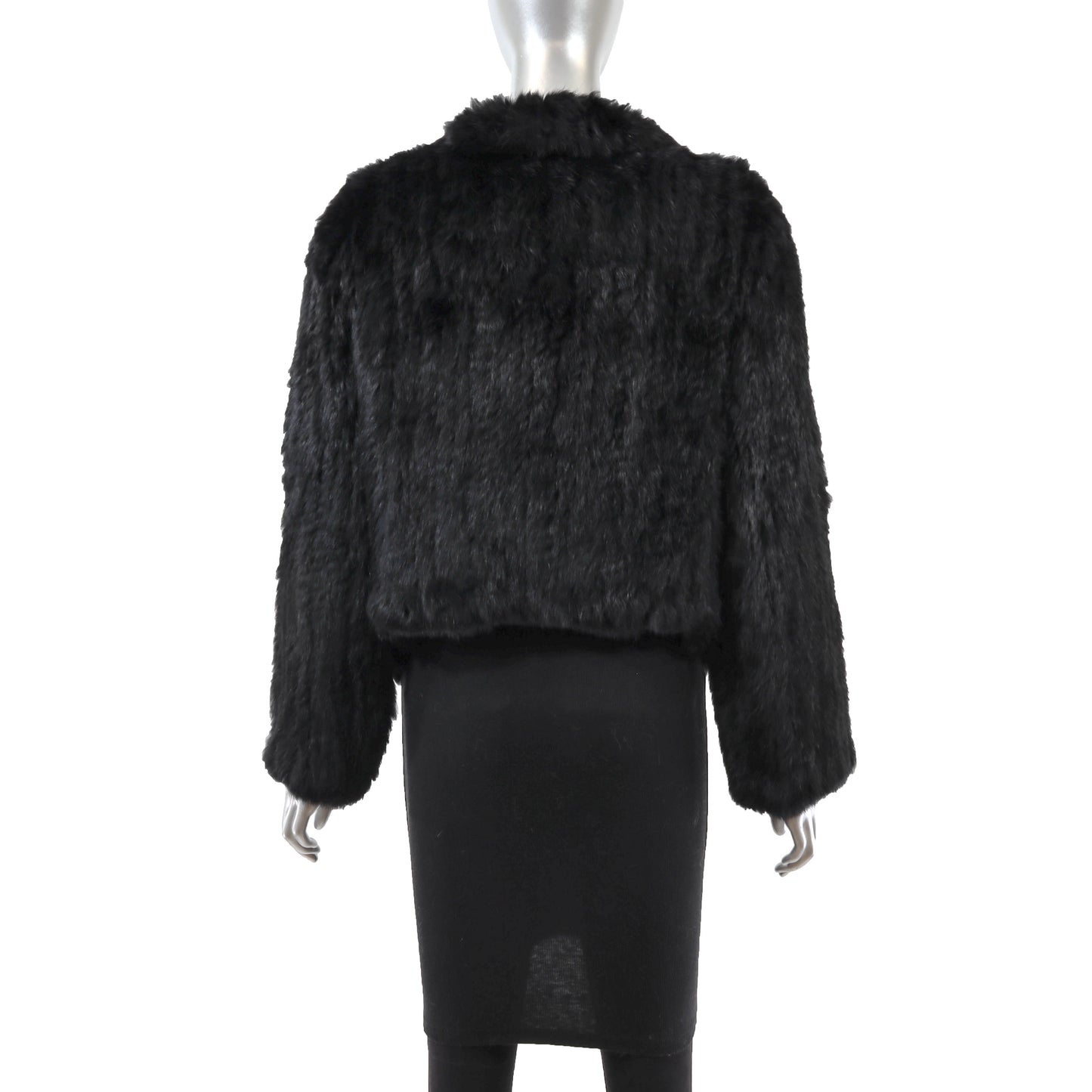 Black Knitted Rabbit Jacket- Size M-L