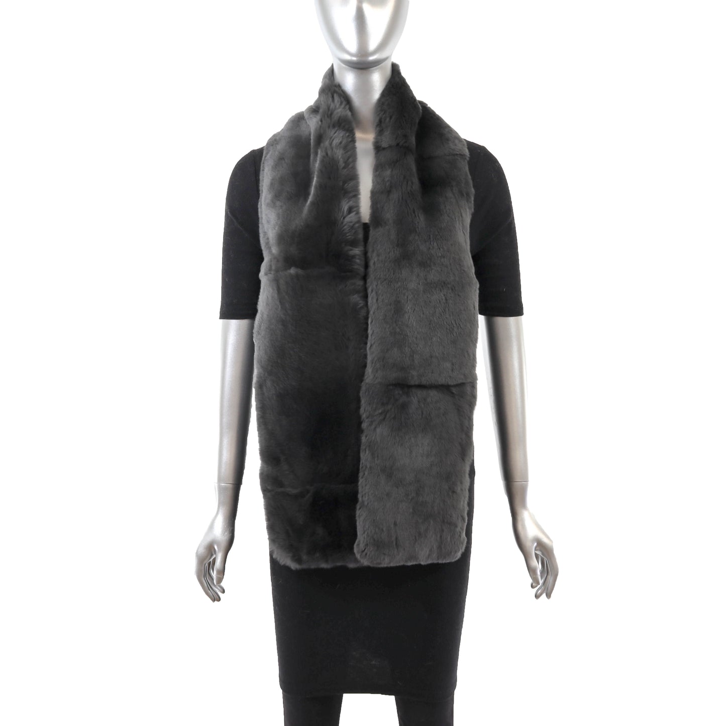Grey Rabbit and Cashmere Scarf- Size Free