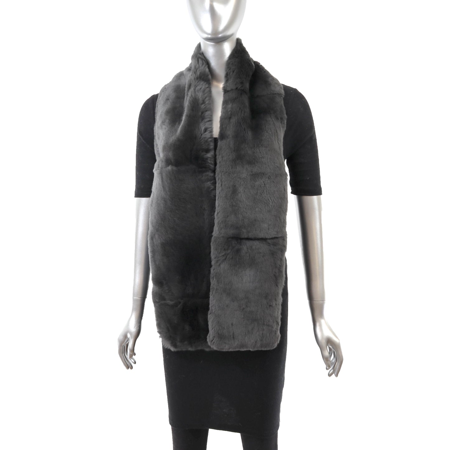 Grey Rabbit and Cashmere Scarf- Size Free