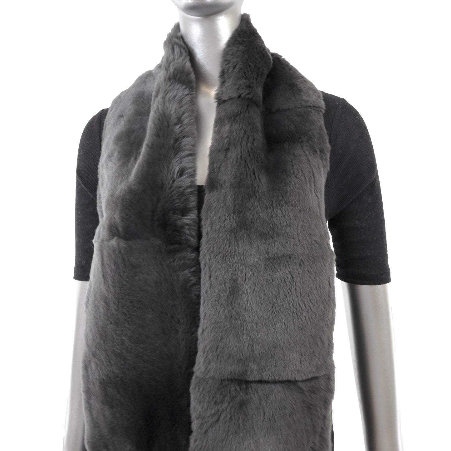 Grey Rabbit and Cashmere Scarf- Size Free