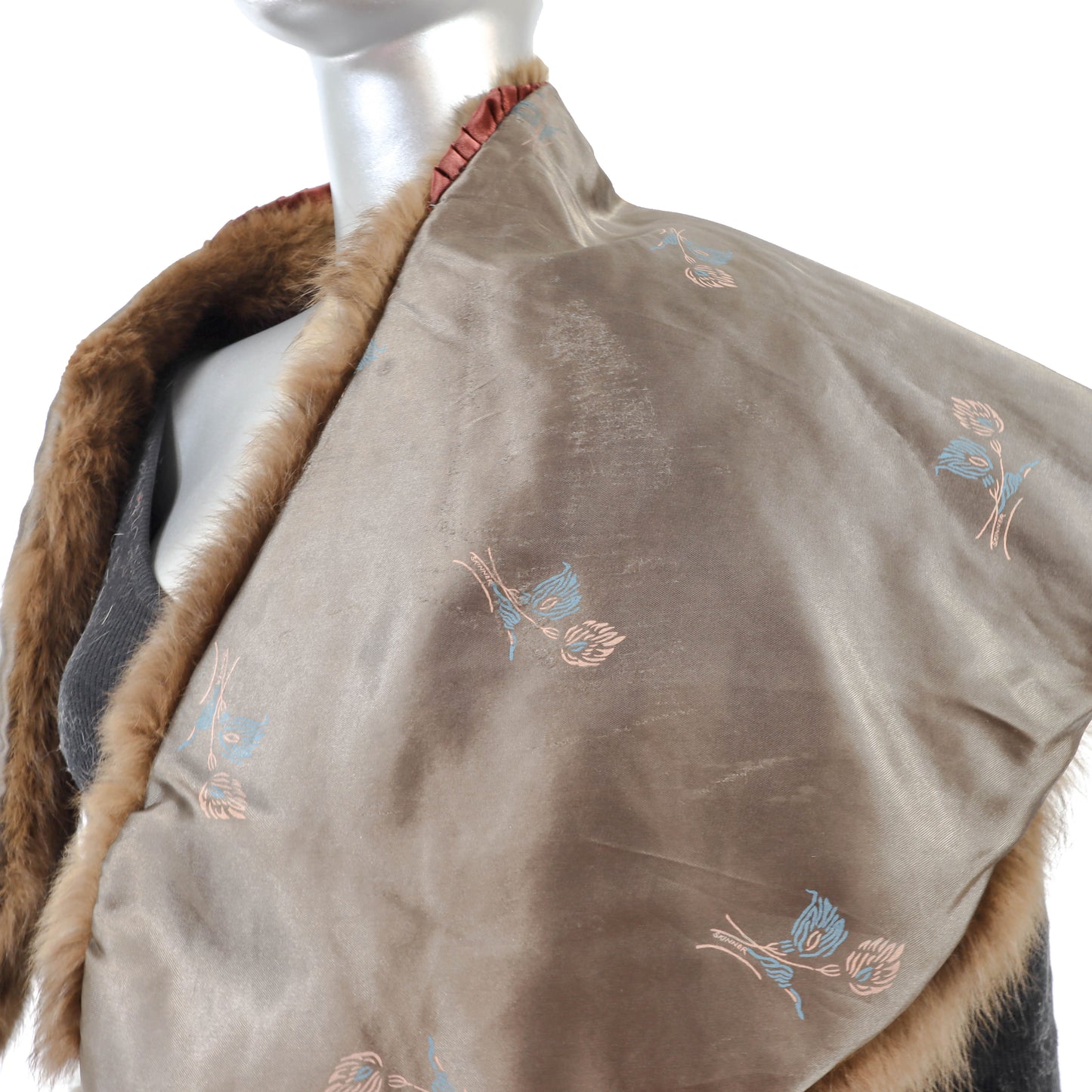 Brown Rabbit Stole- Size Free