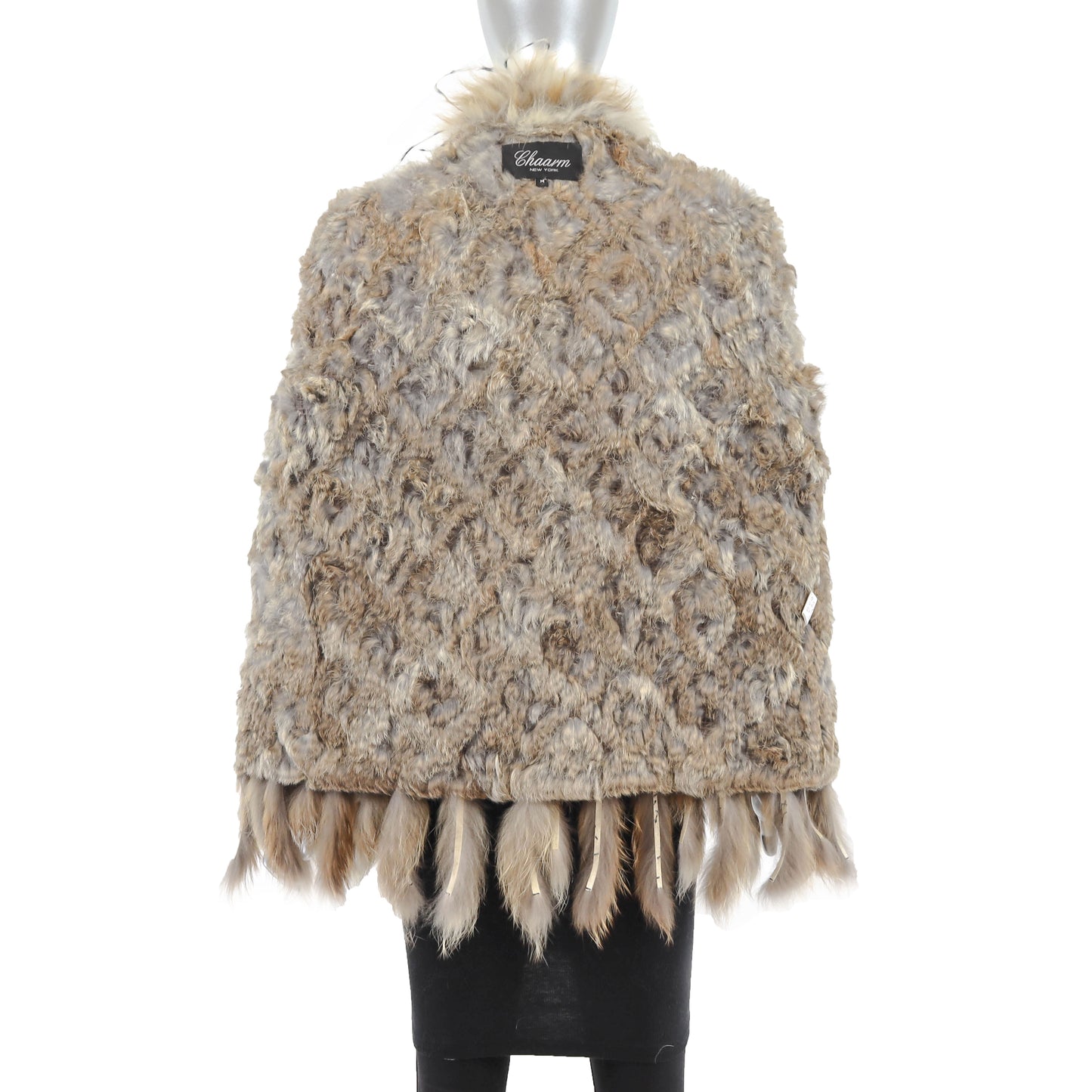 Knitted Rabbit Stroller with Fox Collar- Size M