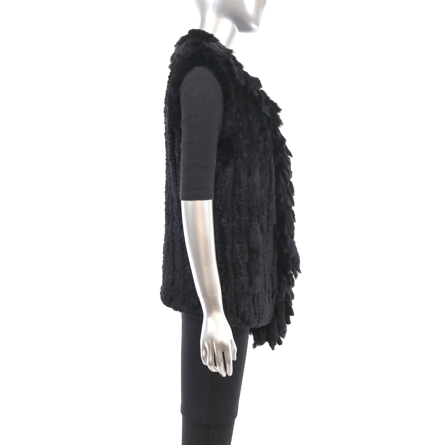 Knitted Black Rabbit Vest- Size M