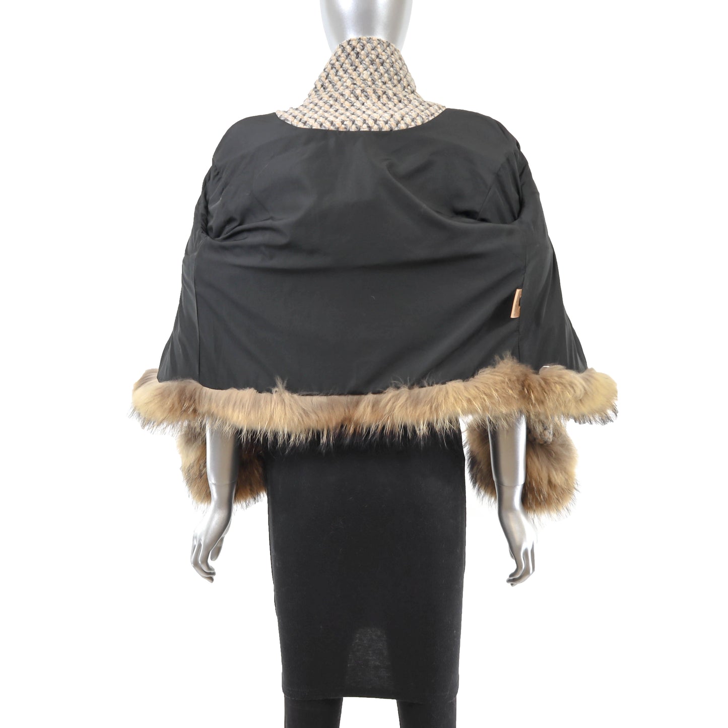 Raccoon Jacket with Wool Trim- Size S